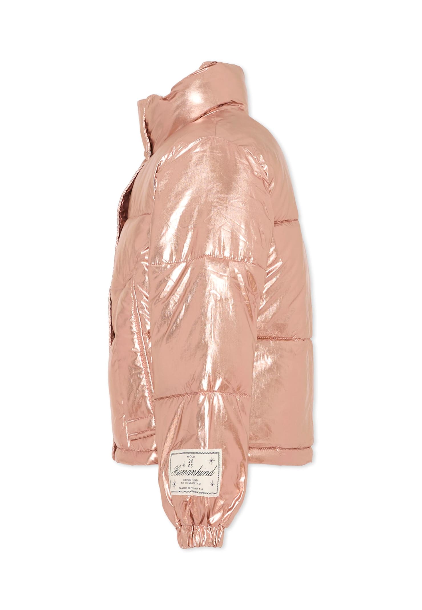 Molo Pink Down Jacket For Girl With Logo In Pink