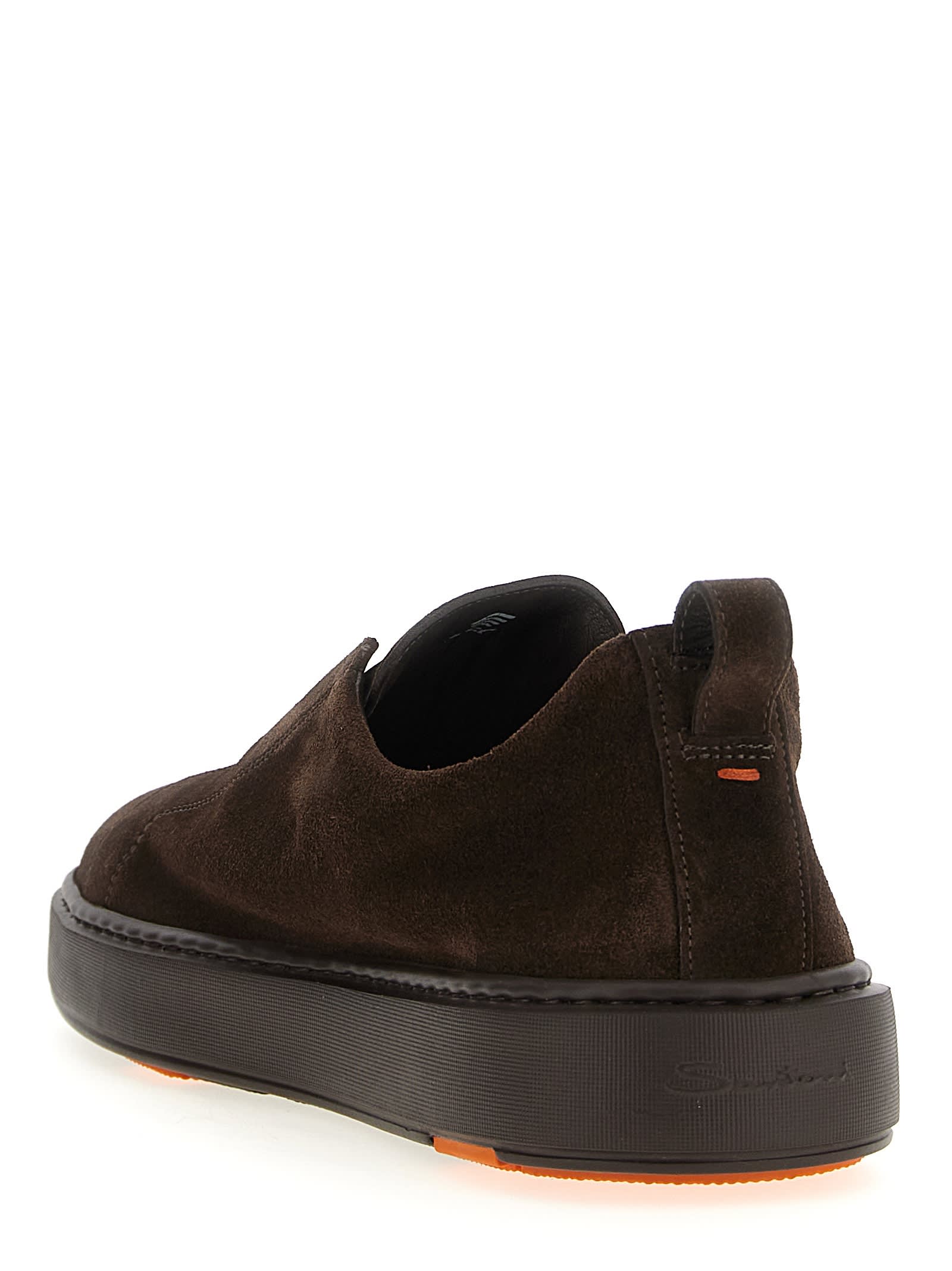 Santoni Victory Sneakers In Brown Suede In Brown