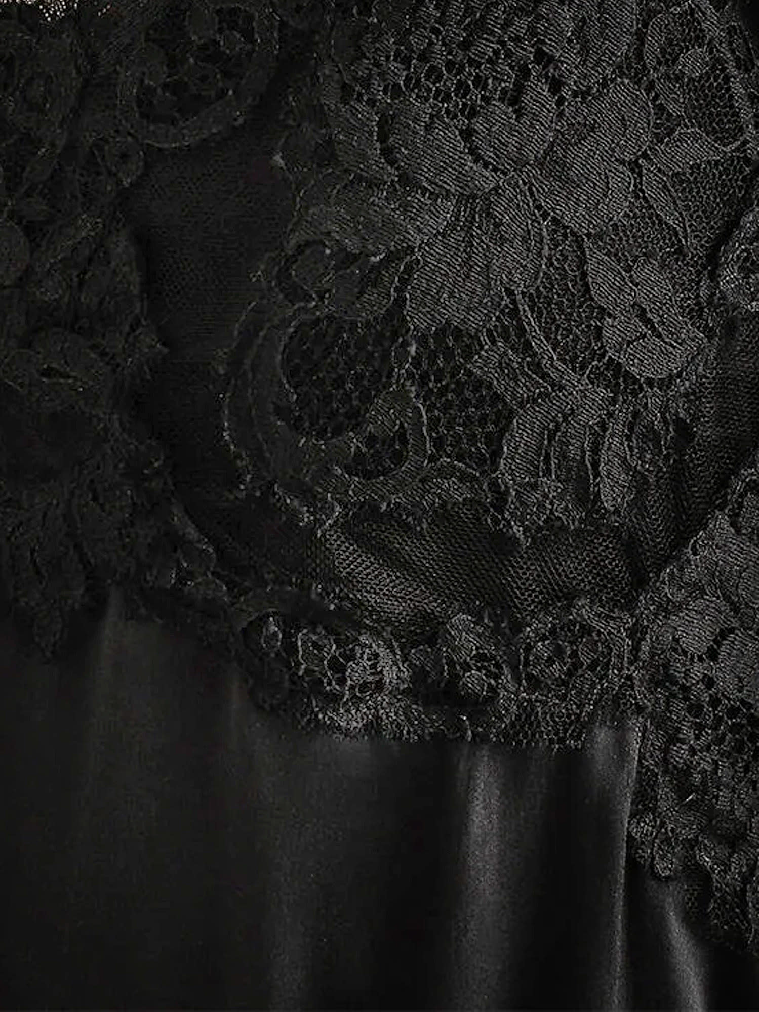 Dolce & Gabbana Silk Dress With Lace And Slit In Black