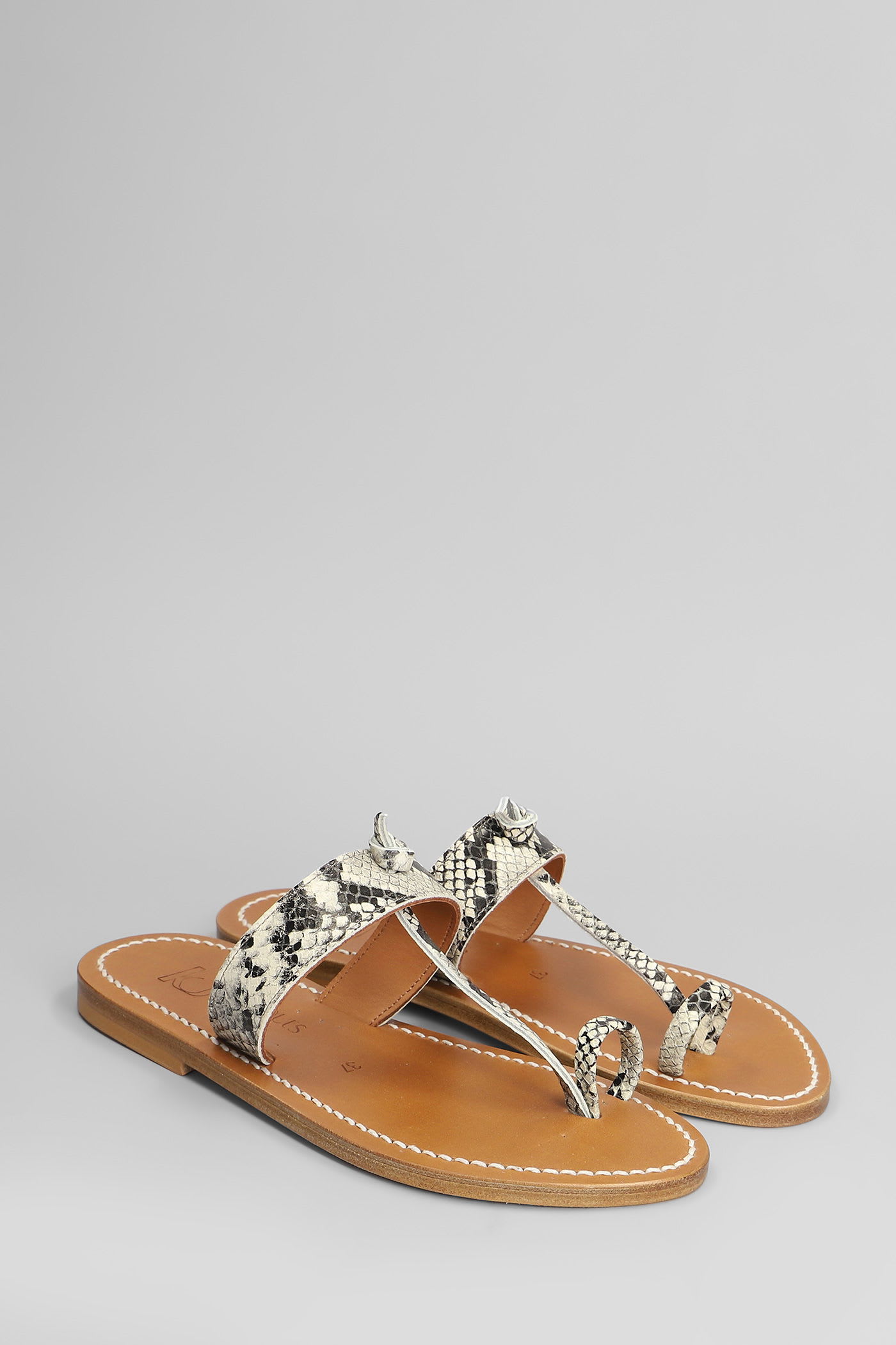Kjacques Ganges F Flats In Beige Leather