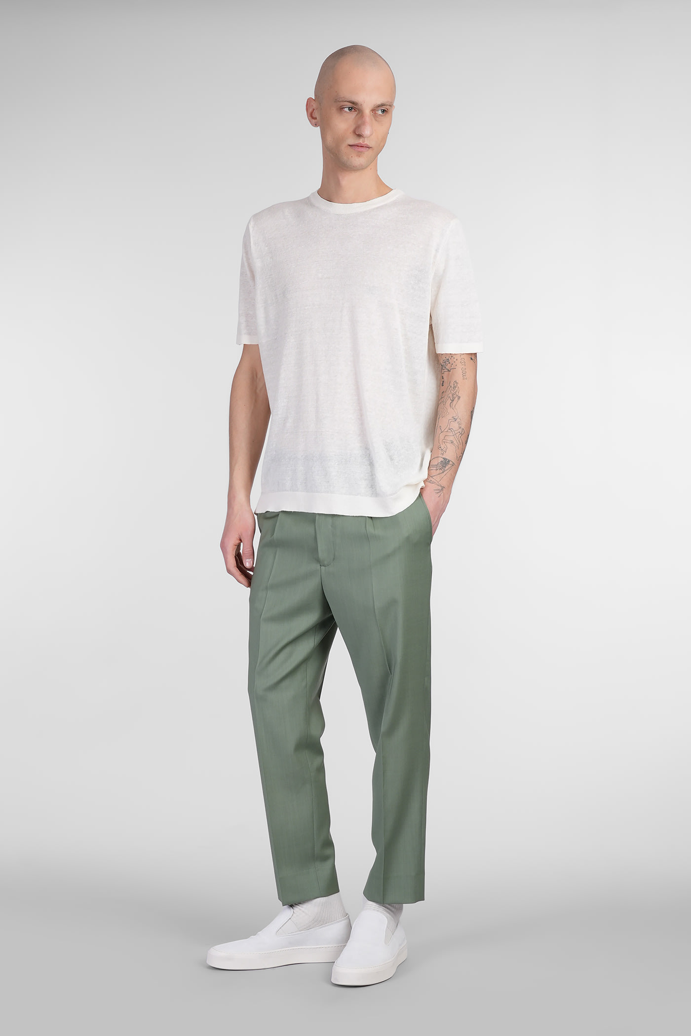 Costumein Valerio Pants In Green Wool In Green