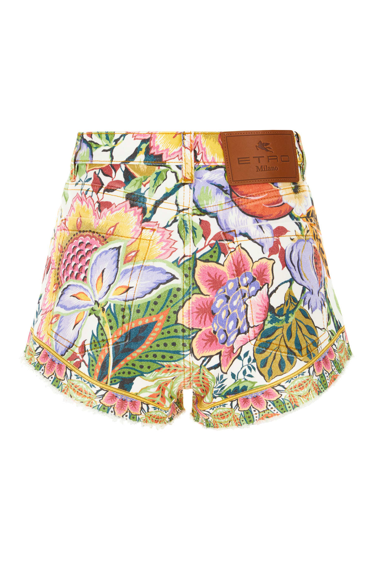 Shop Etro Printed Stretch Cotton Shorts In X0800