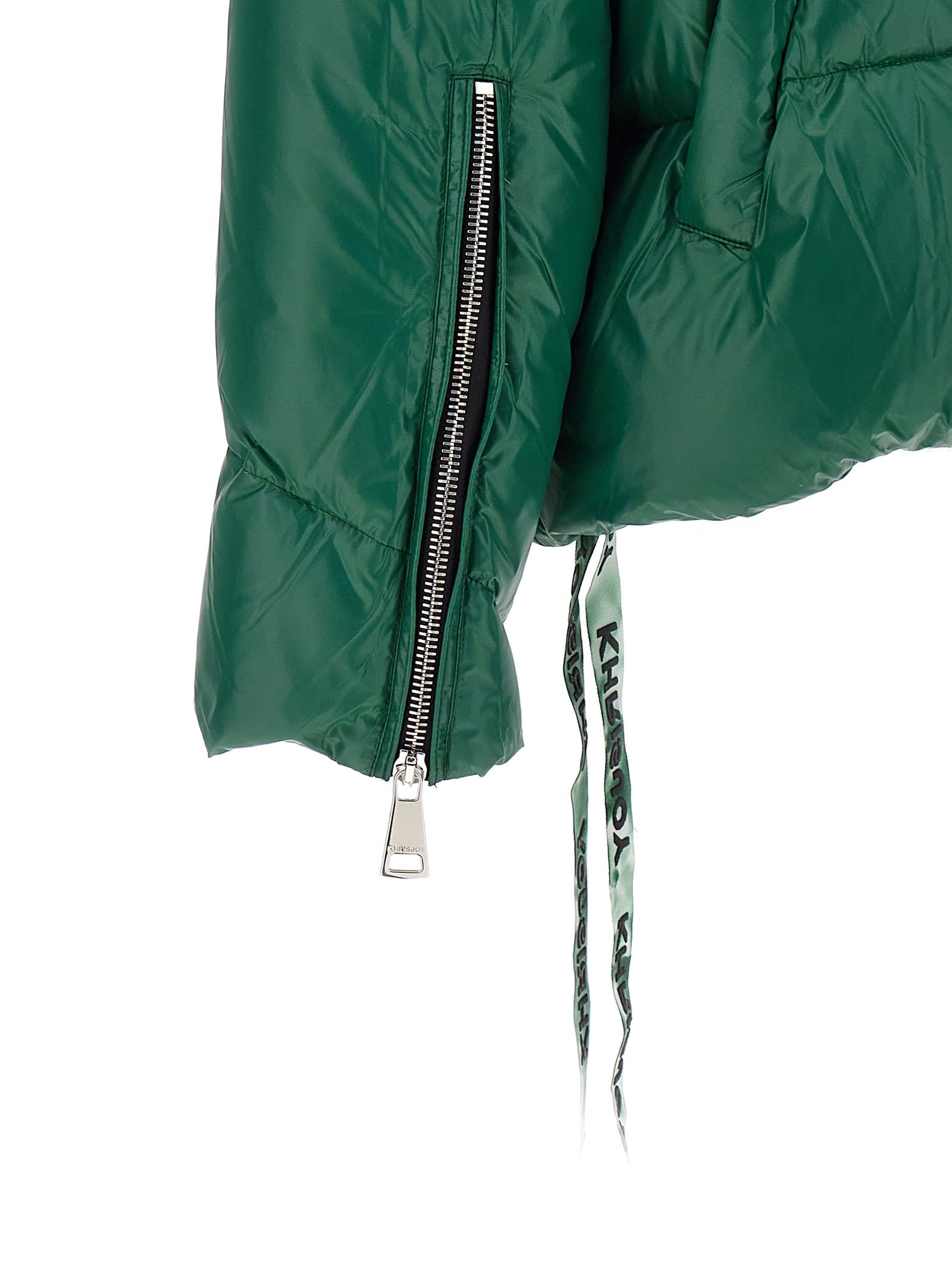 Shop Khrisjoy Chris Iconic Shiny Down Jacket In Forest Green