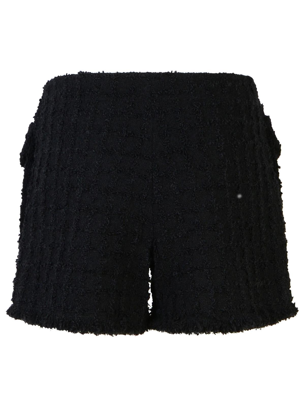 Shop Versace Black Virgin Wool Blend Shorts