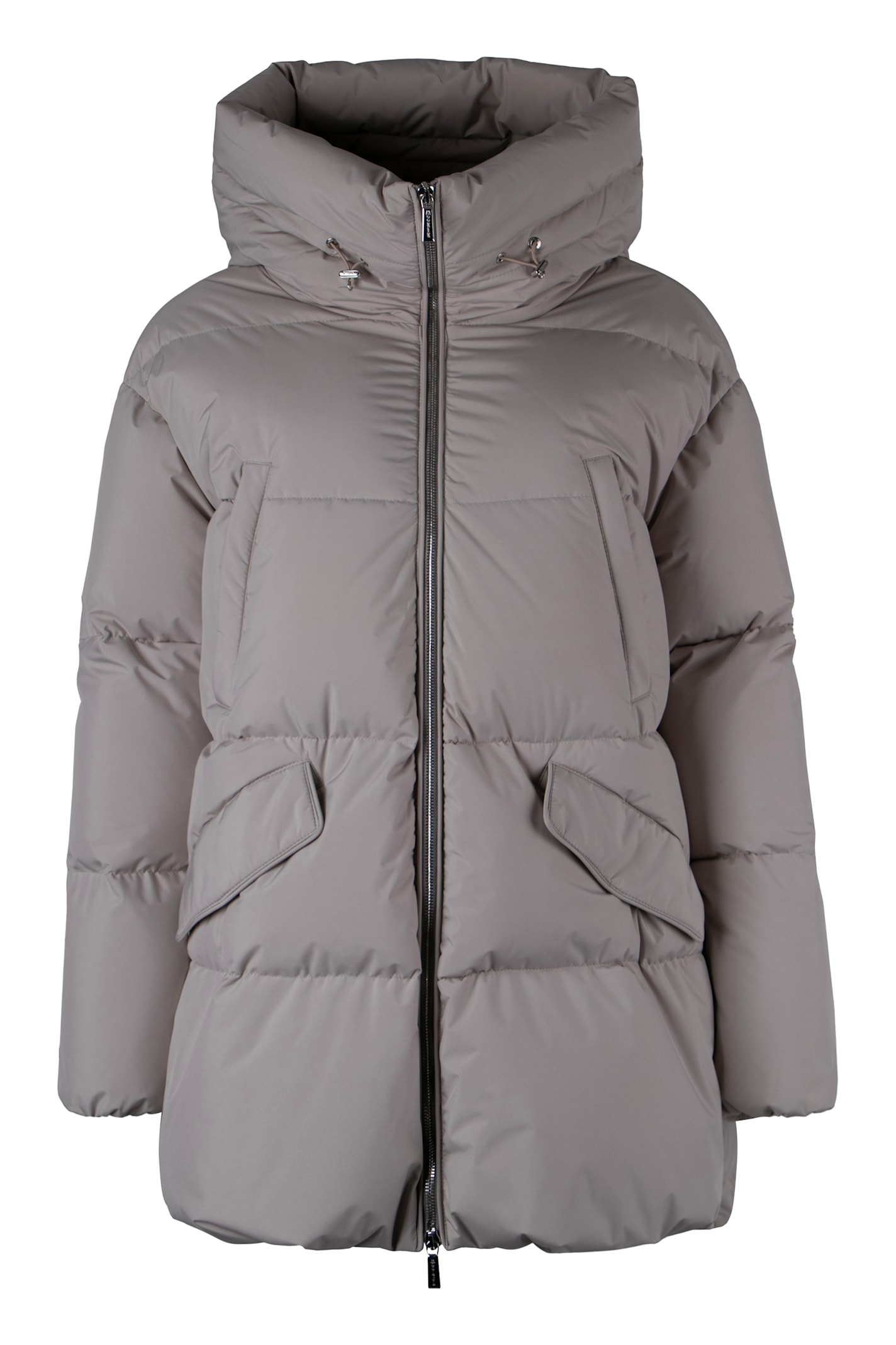 Moorer Calliope Hooded Short Down Jacket In Grey