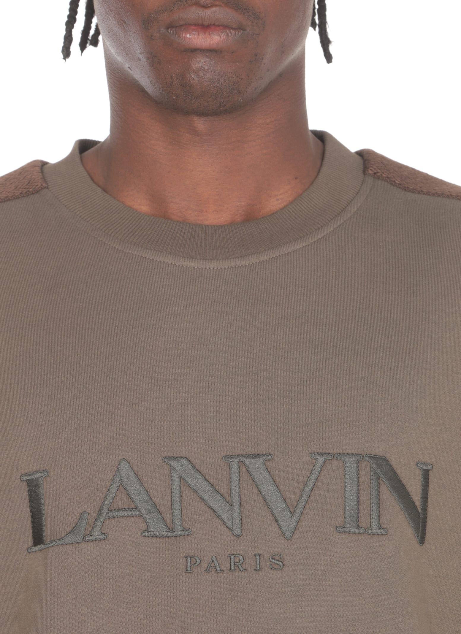 Shop Lanvin Sweatshirt With Logo In Green