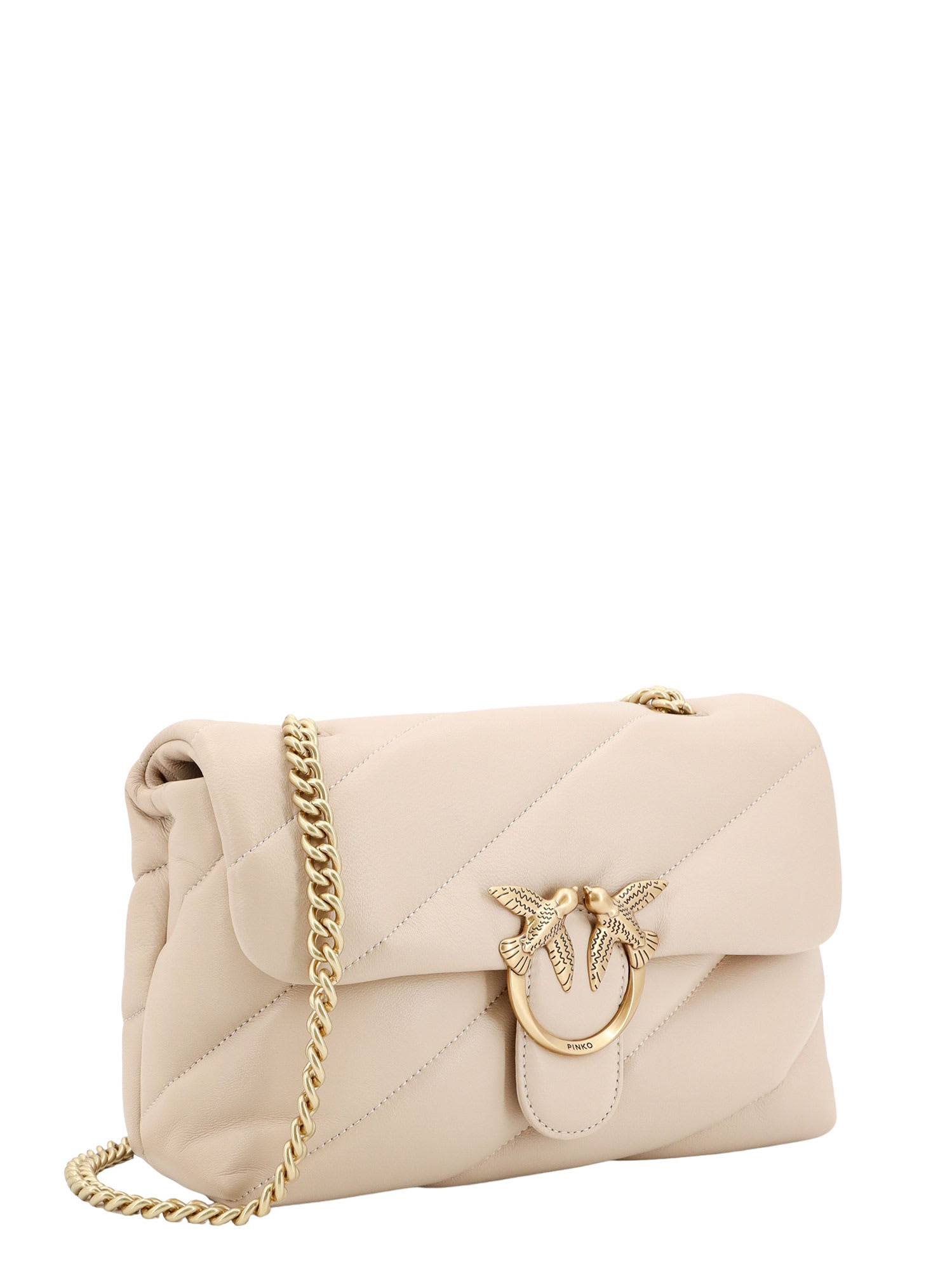 Shop Pinko Shoulder Bag In Beige