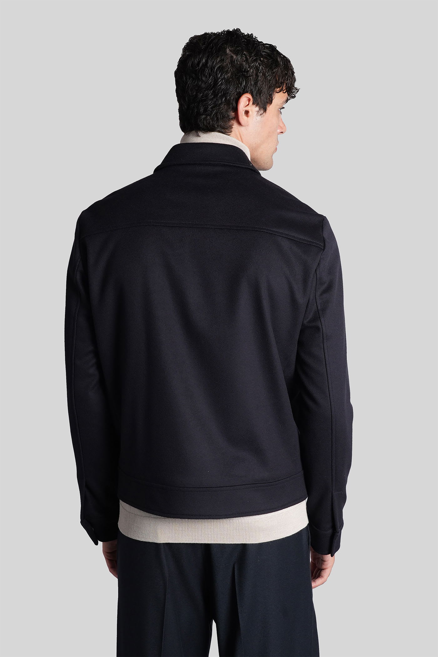 Costumein Dani Casual Jacket In Blue Wool In Blue