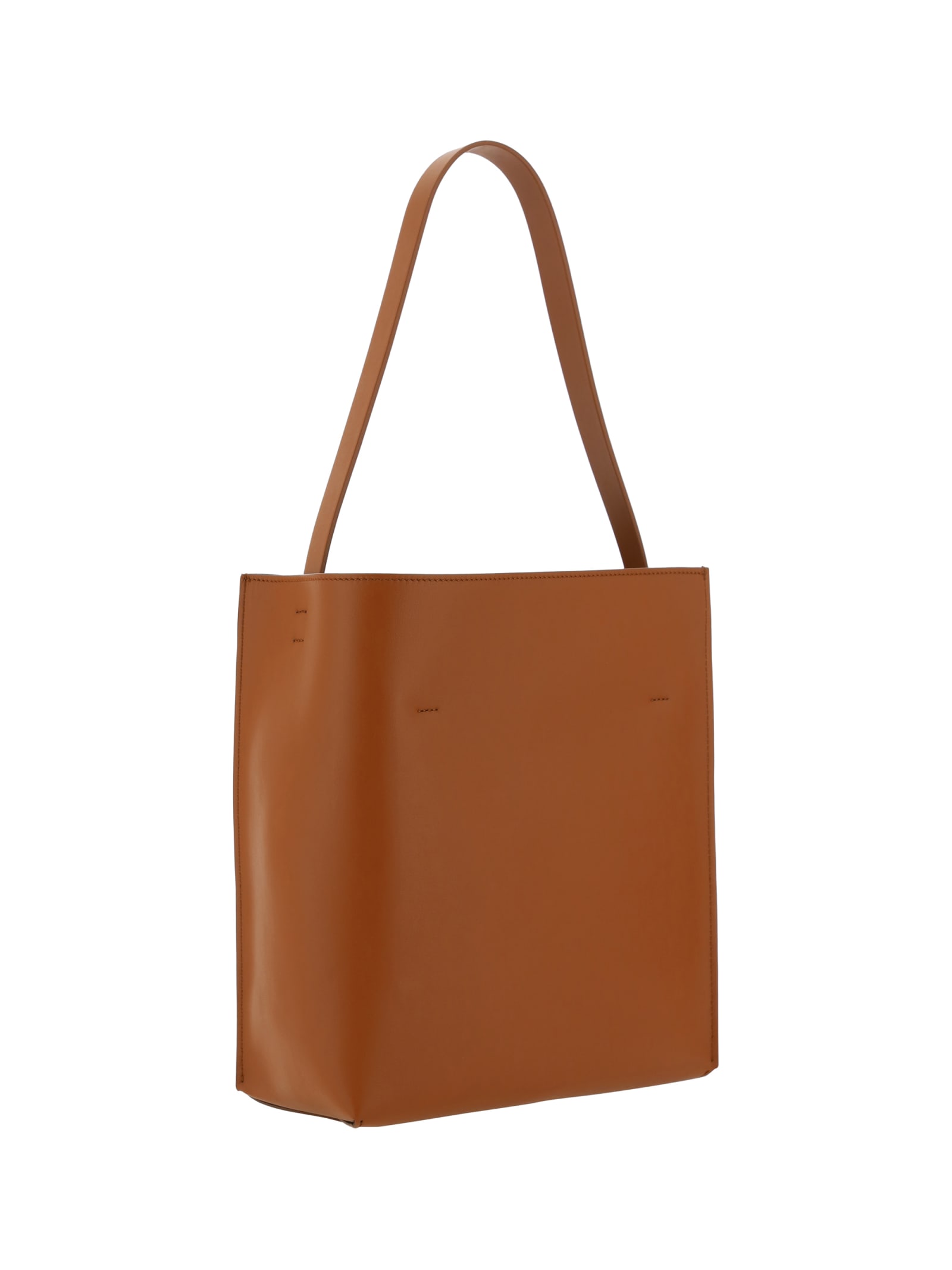 Marni Medium Museo Hobo Leather Tote Bag In Brown