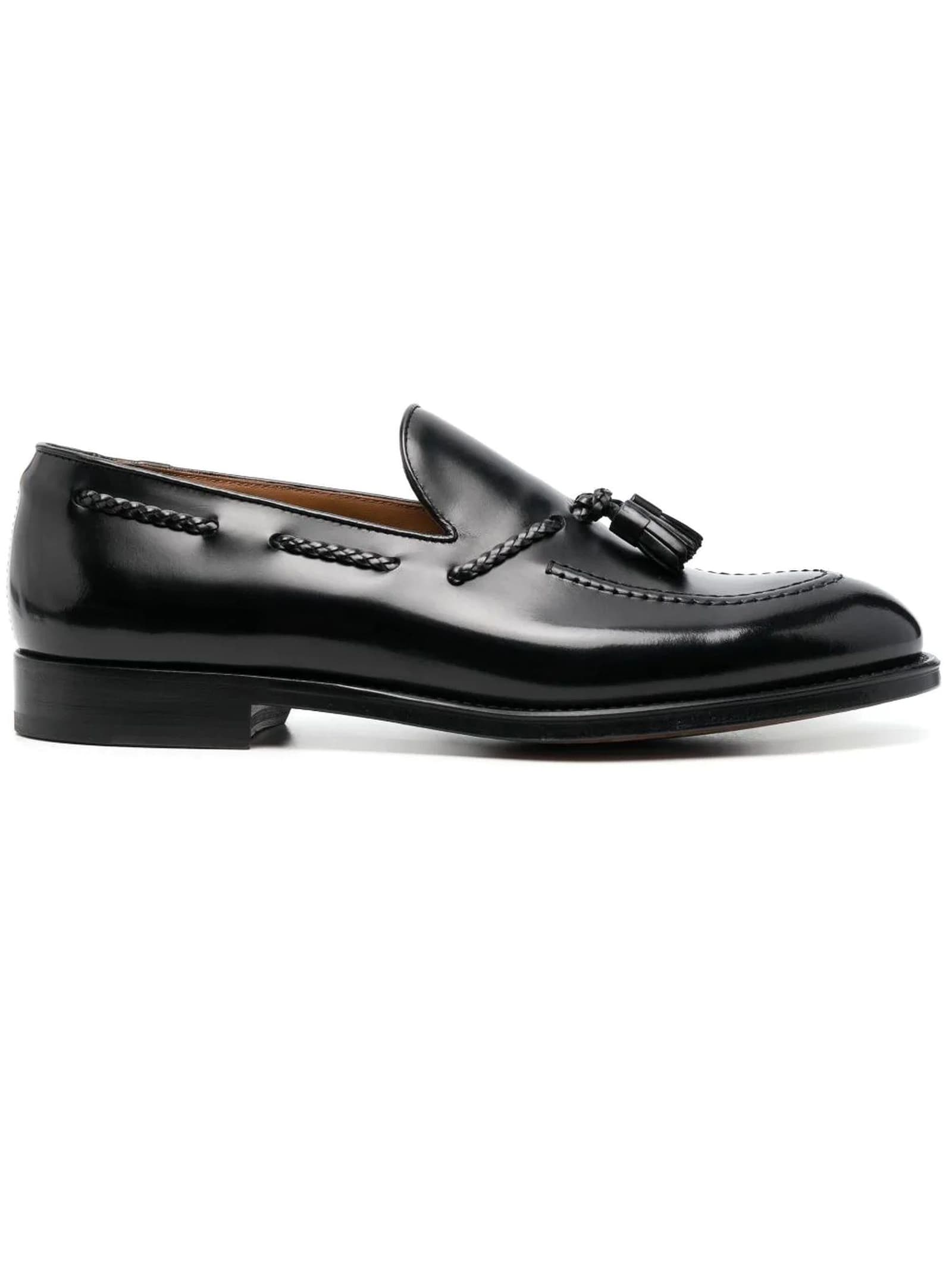Shop Doucal's Black Calf Leather Loafers