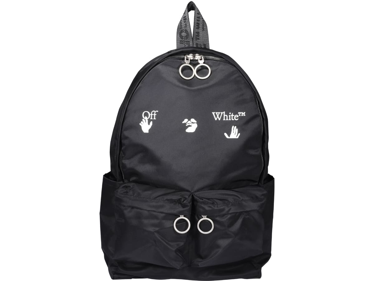 Off-white Logo Backpack In Black