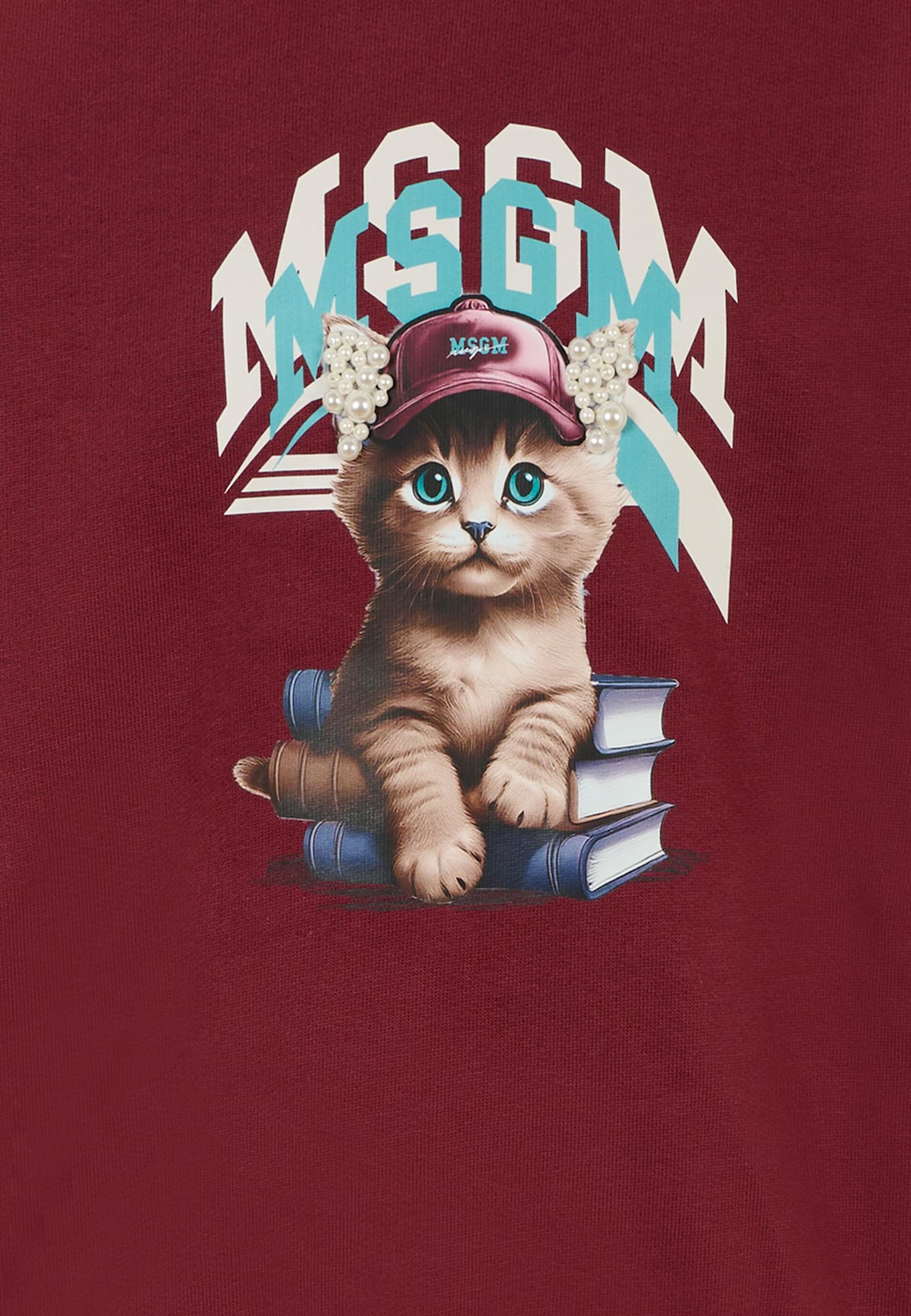 Msgm Jersey With Logo In Brown