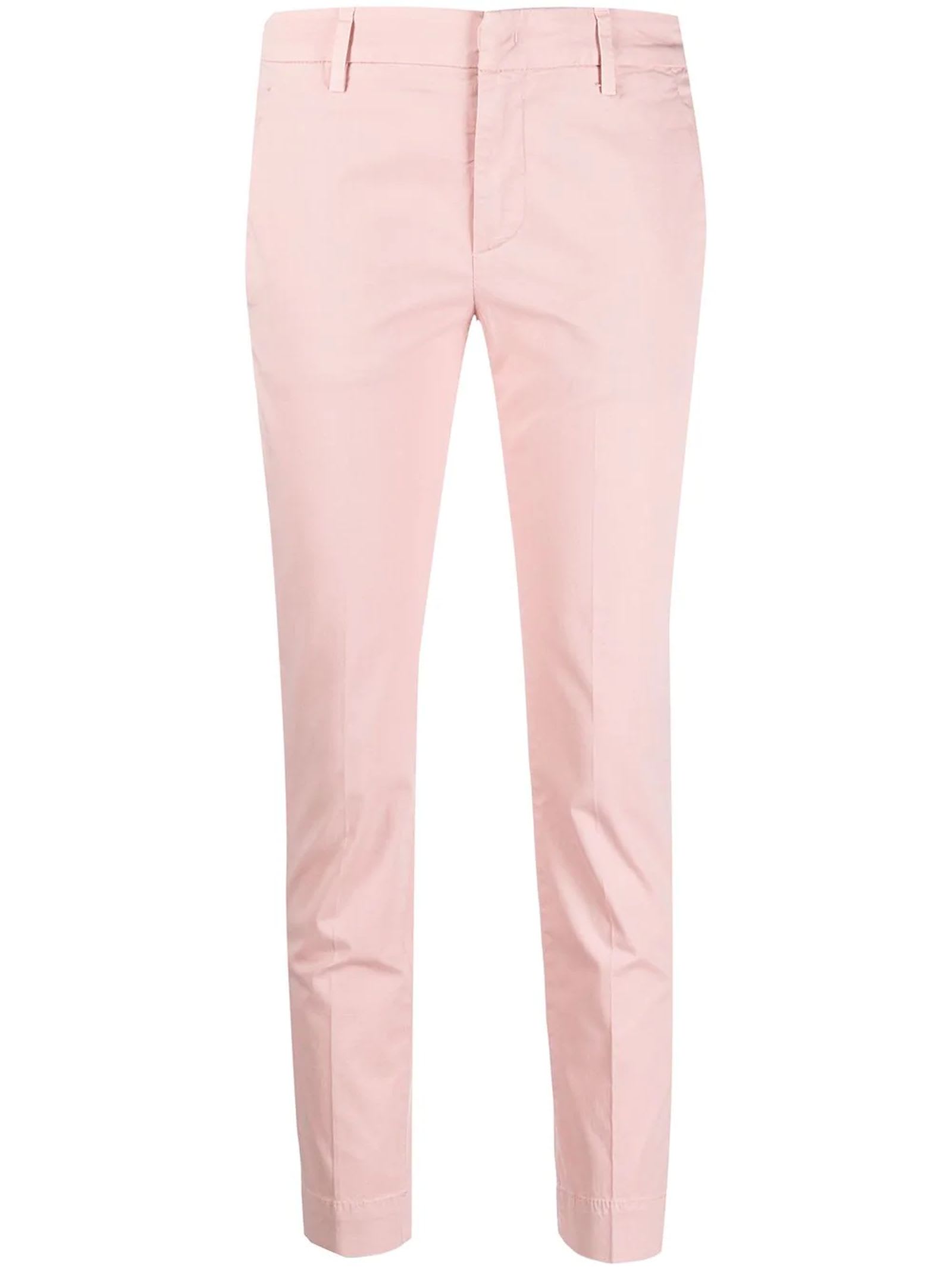 DONDUP PINK COTTON-BLEND CHINO TROUSERS,11797423
