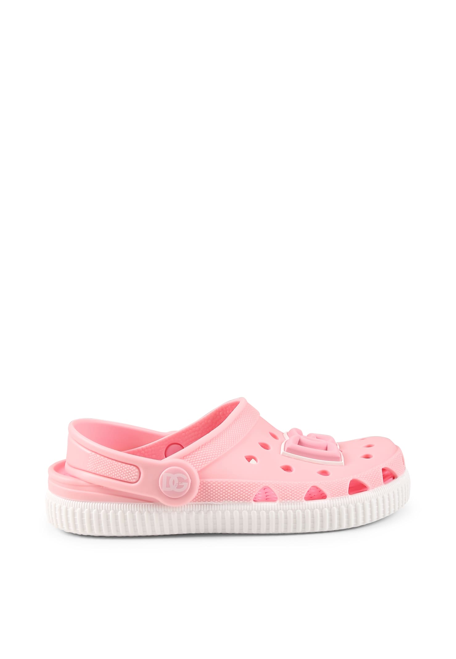 Shop Dolce & Gabbana Pink Mules For Girl With Logo Dg