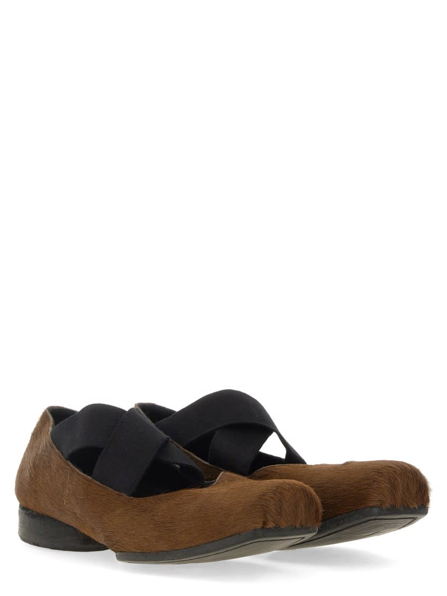 Shop Uma Wang Ballerina With Elastic In Dark Brown