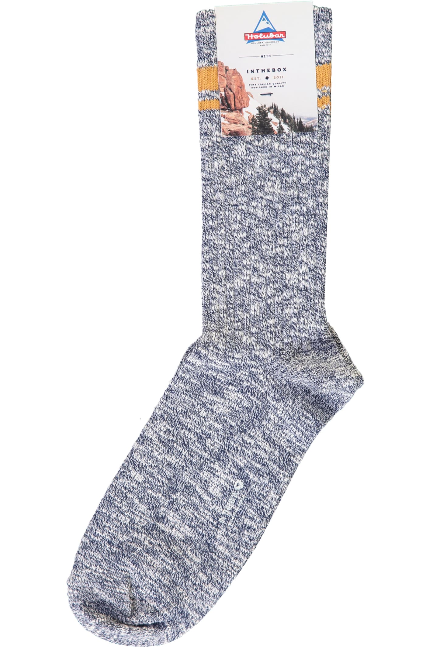 Shop Holubar Cotton Socks In Blue