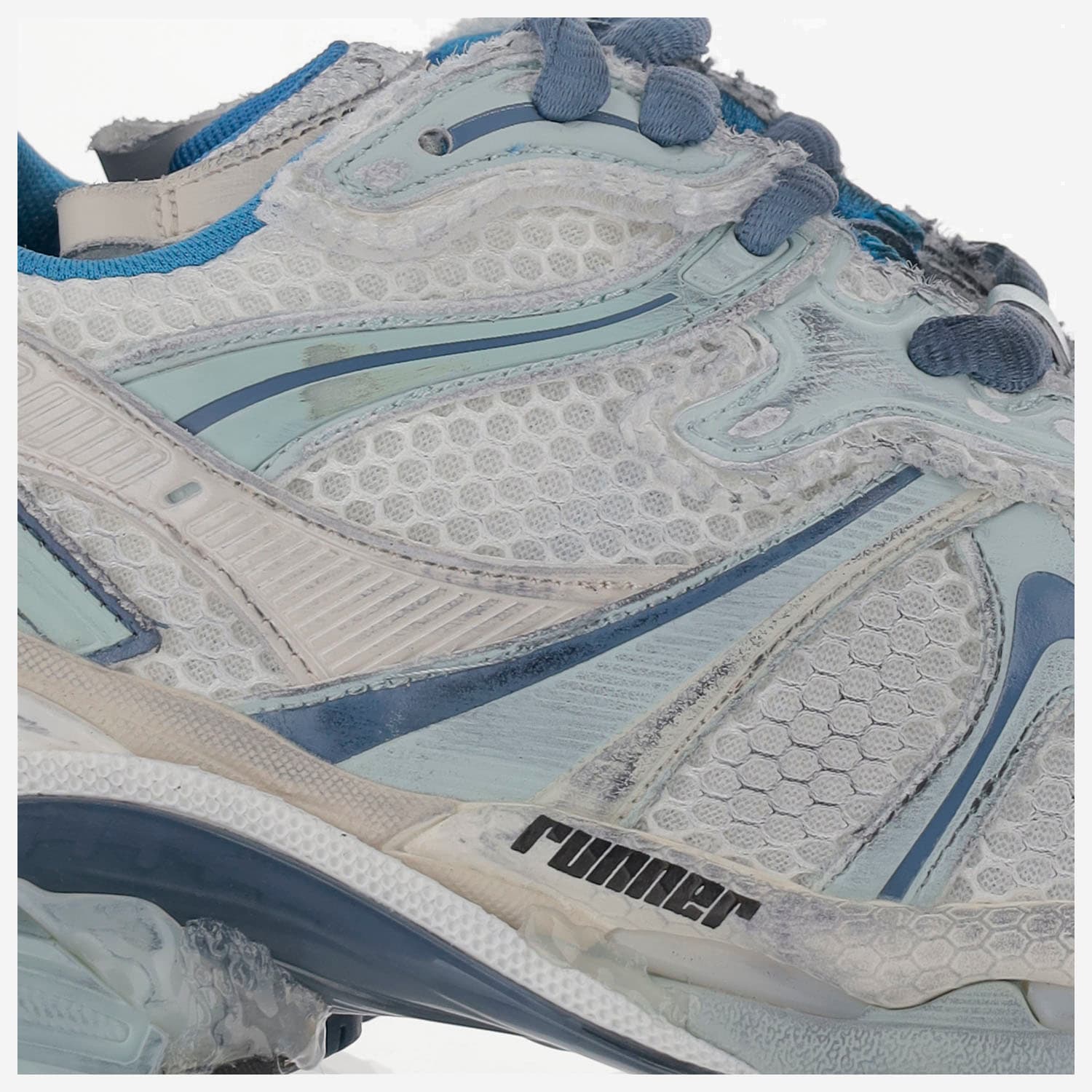 Balenciaga Men Runner 2 Sneakers In White/silver/grey