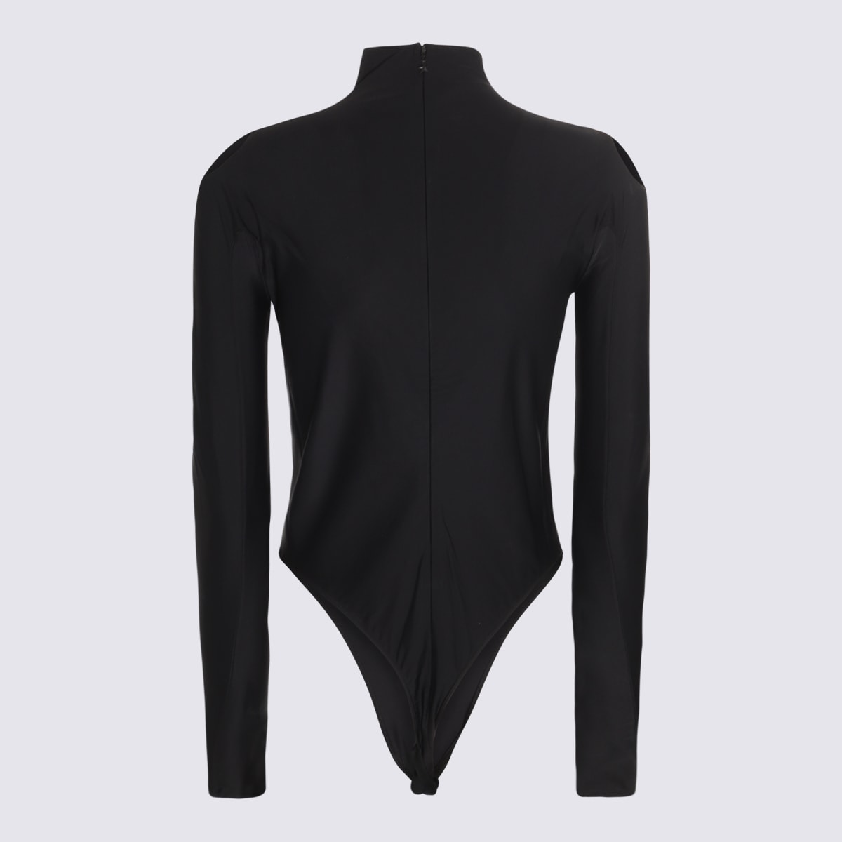 Shop Mugler Black And Nude Panelled Illusion Bodysuit In Black/nude 01