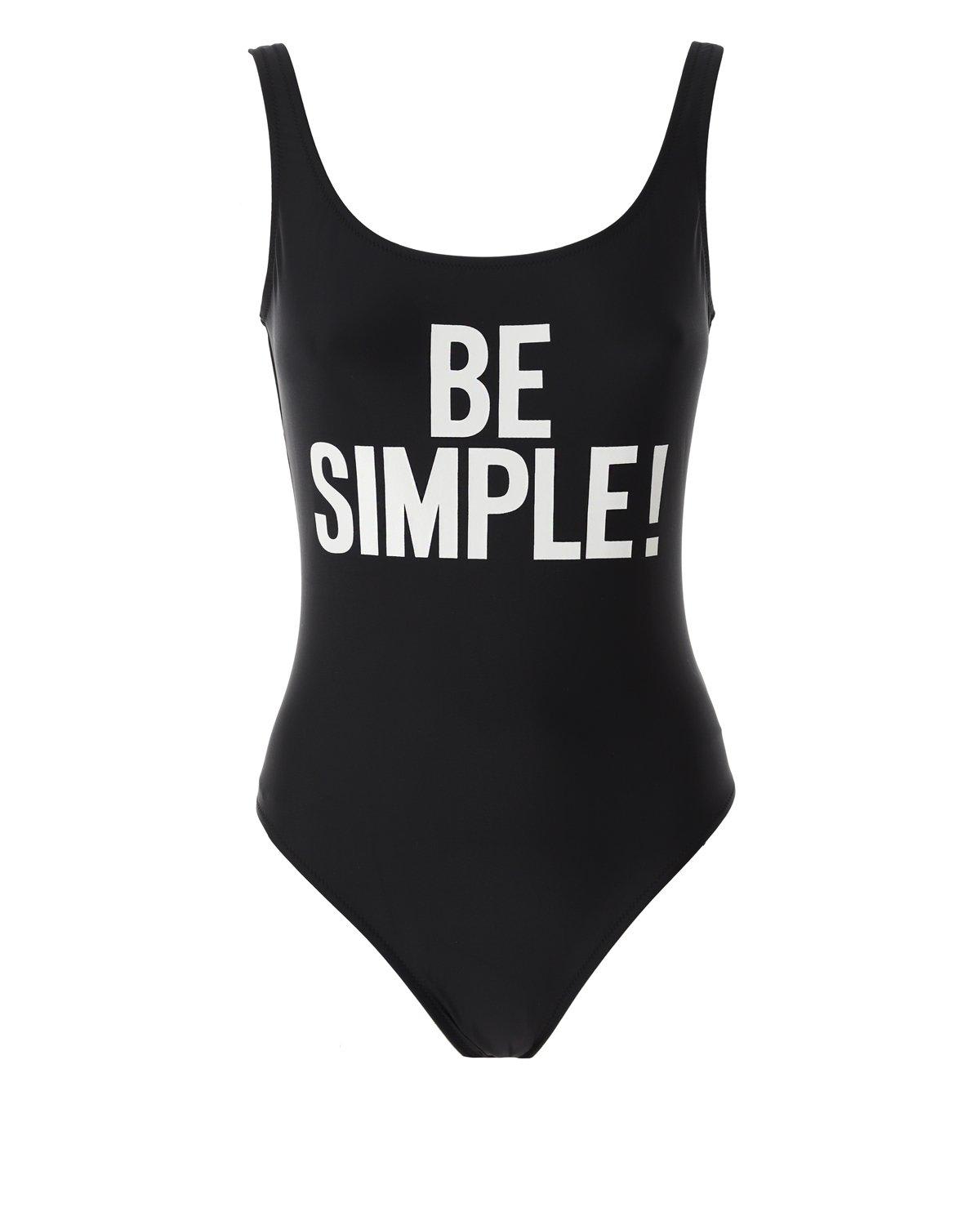 Slogan Printed One-piece Swimsuit