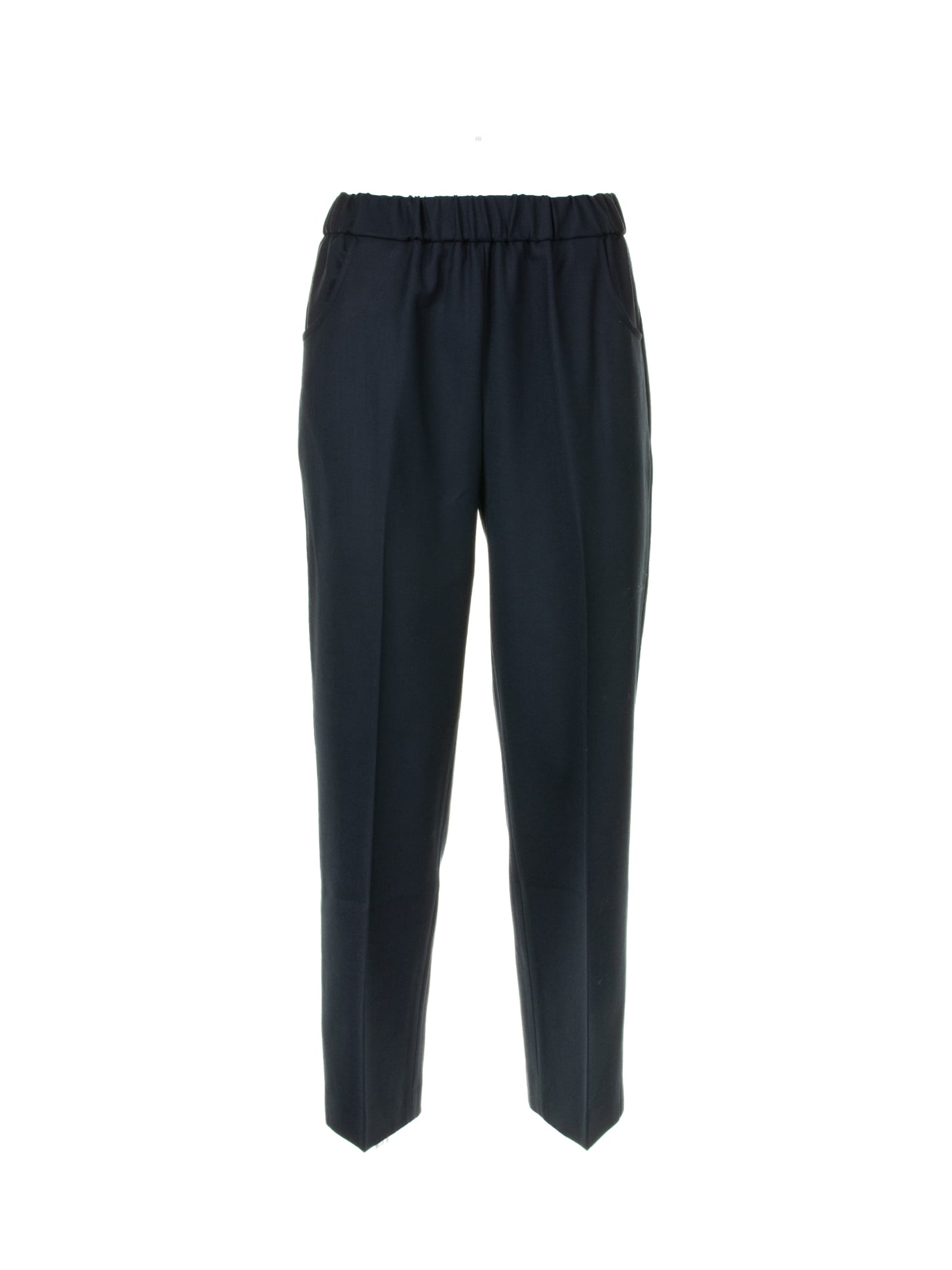 Womens Blue High-waisted Trousers