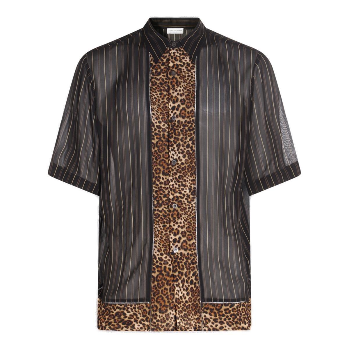 Shop Dries Van Noten Panelled Button-up Shirt In Black