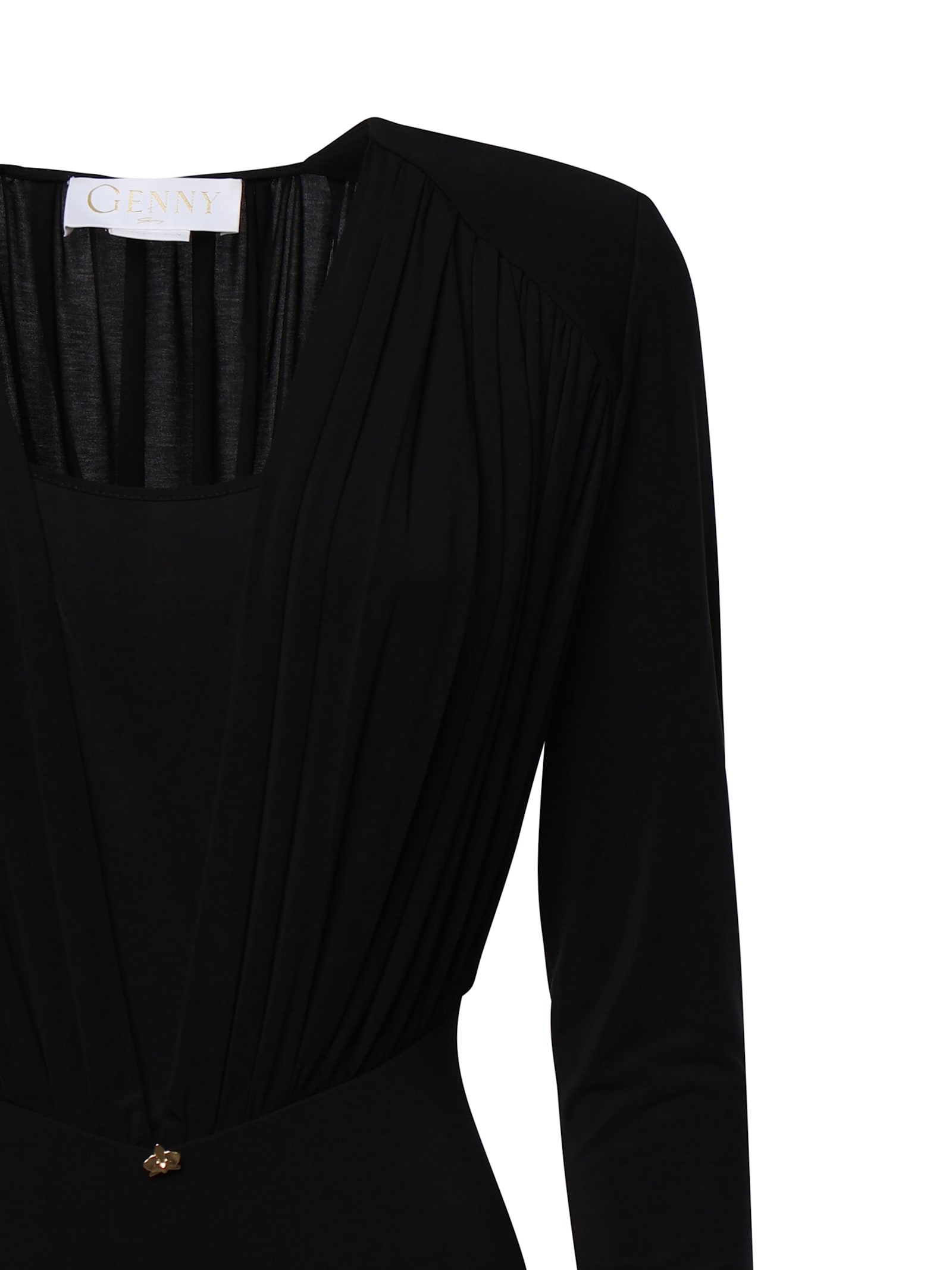 Shop Genny Long-sleeved Dress In Black