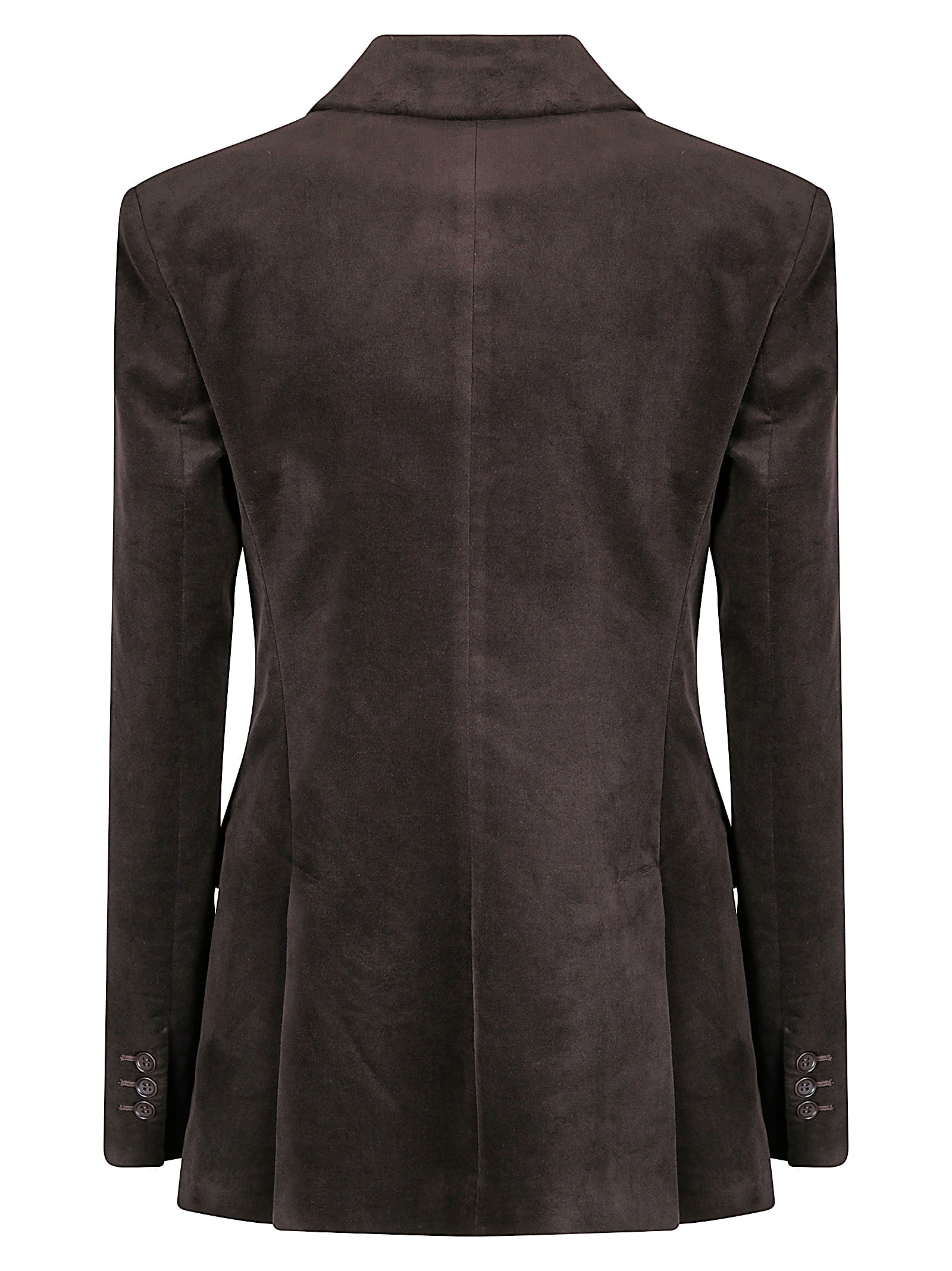 P.a.r.o.s.h Velvet Double-breasted Blazer In Brown
