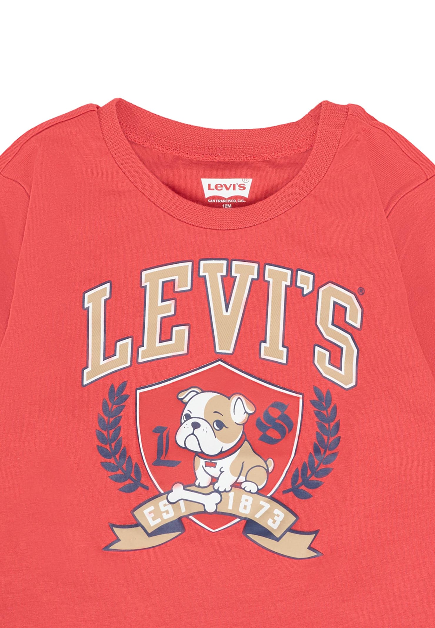 Levi's Red T-shirt For Baby Boy With Logo In Multi