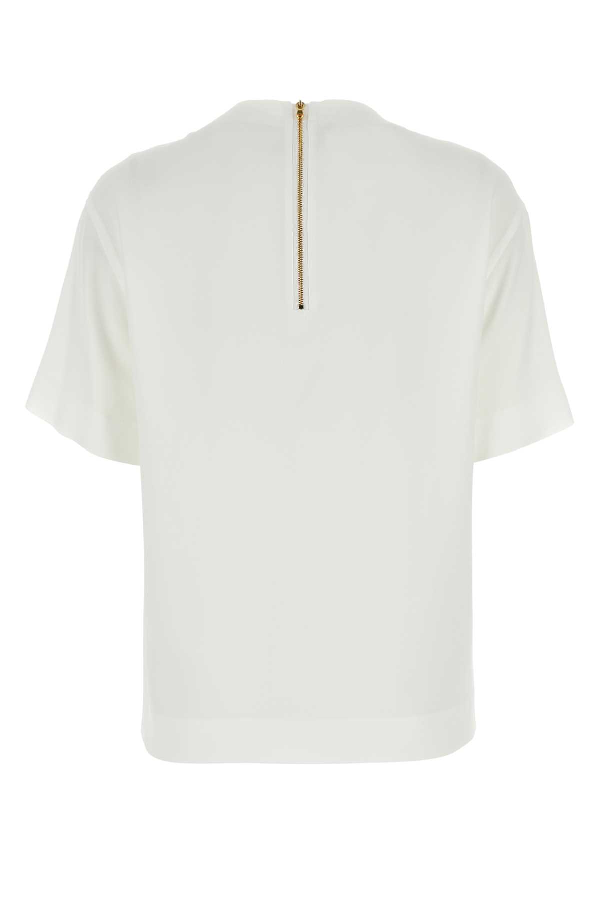 Moschino White Crepe T-shirt In Fantasiabianco