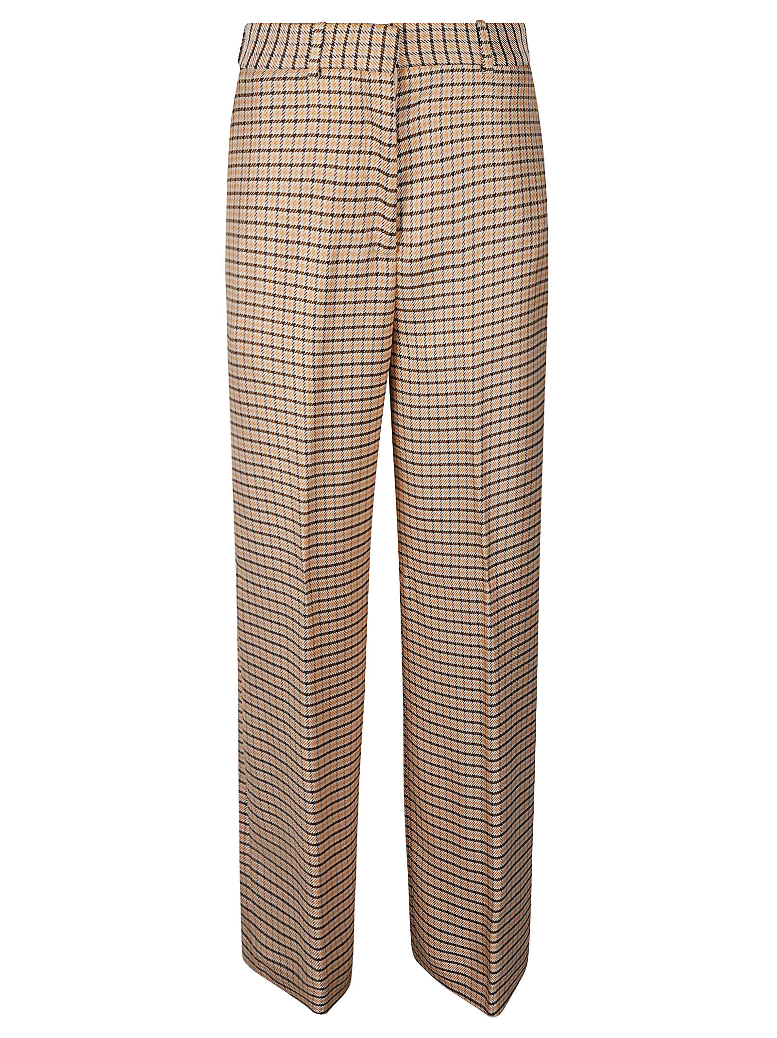 Shop Lanvin Tartan Trousers In Brown/orange