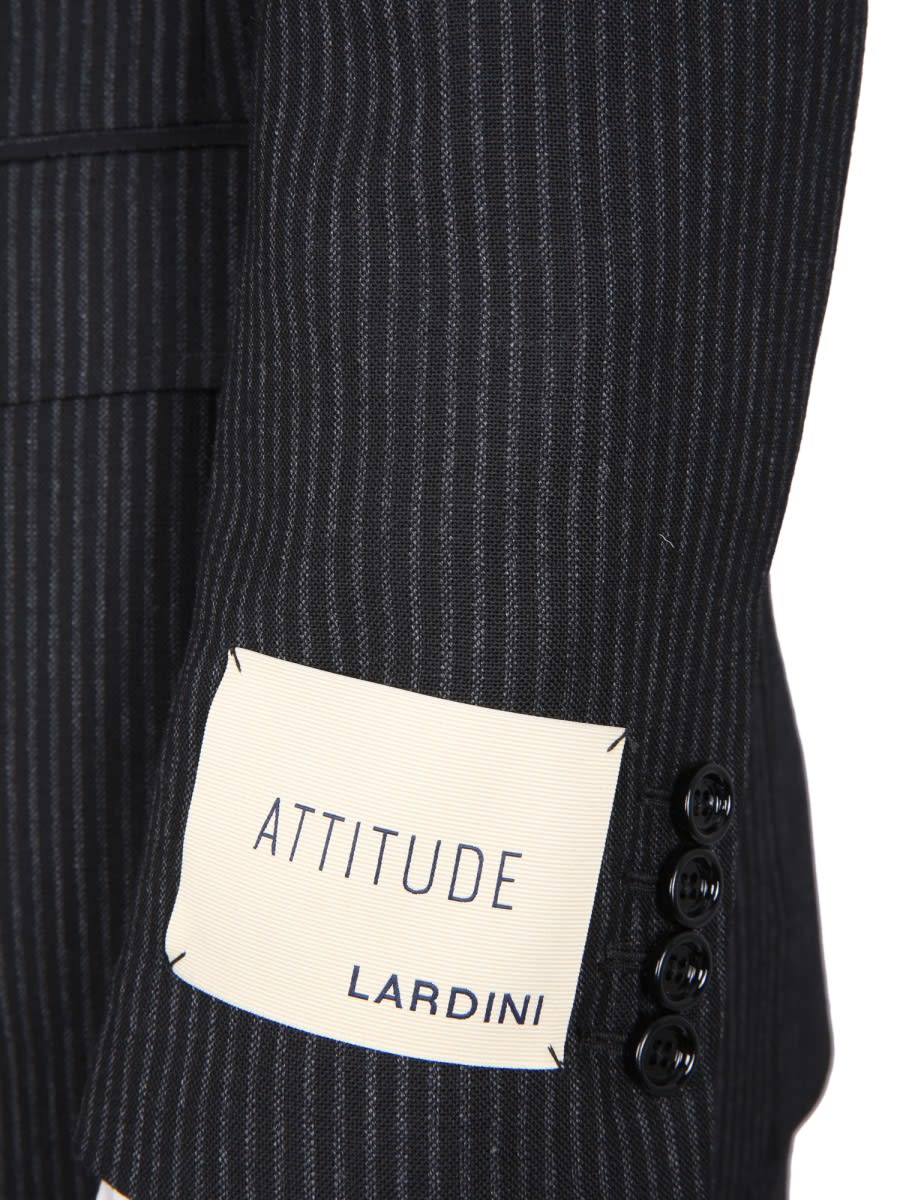 Lardini Peak Lapel Single-breasted Suit For Men In Black