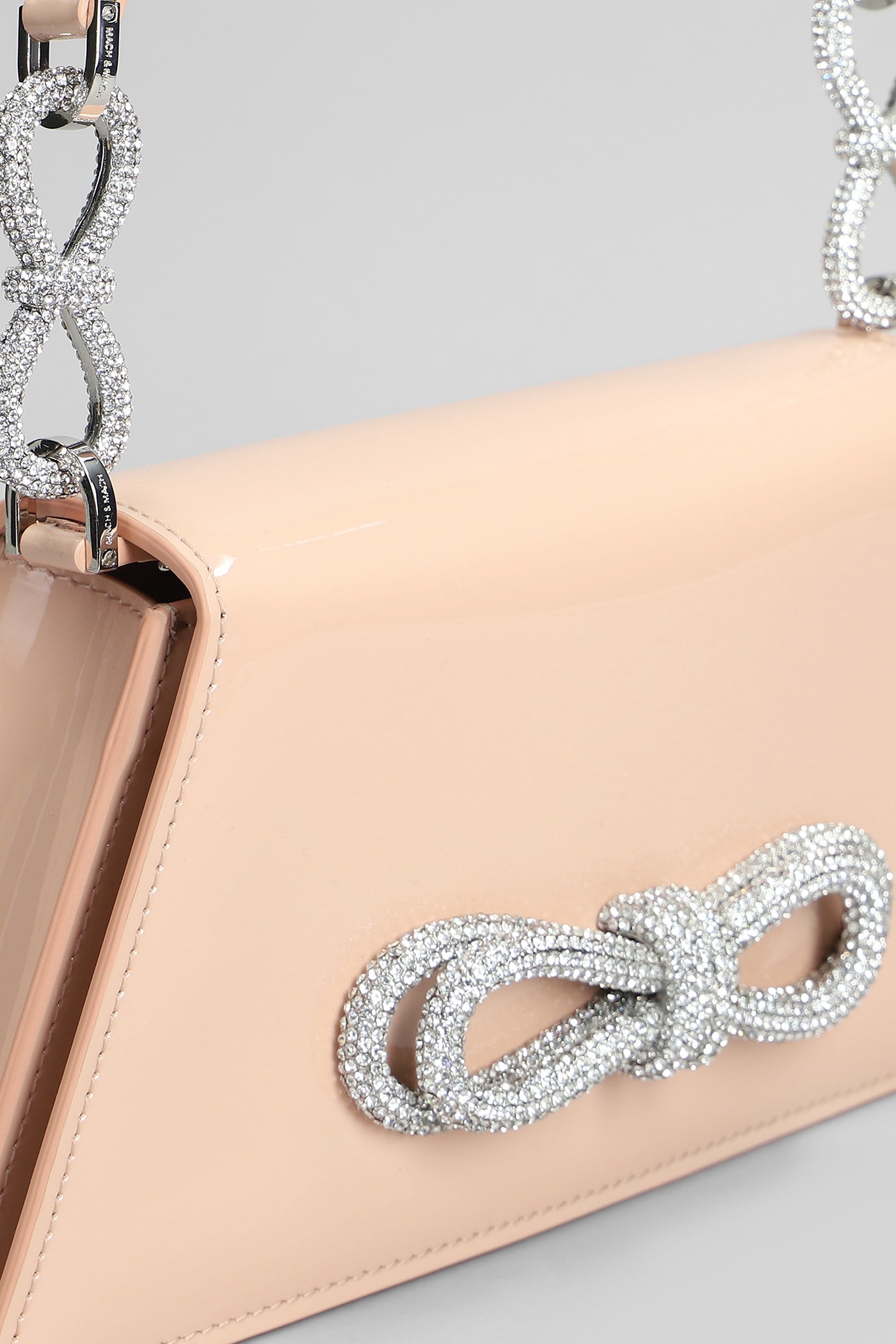 Mach & Mach Samantha Shoulder Bag In Powder Leather In Powder