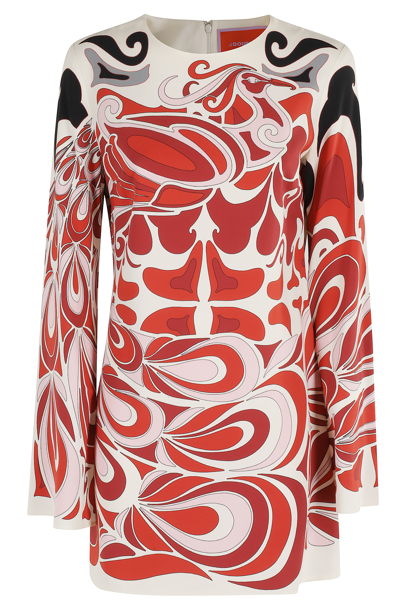 La Doublej Mini Supremes Printed Satin Minidress In Red
