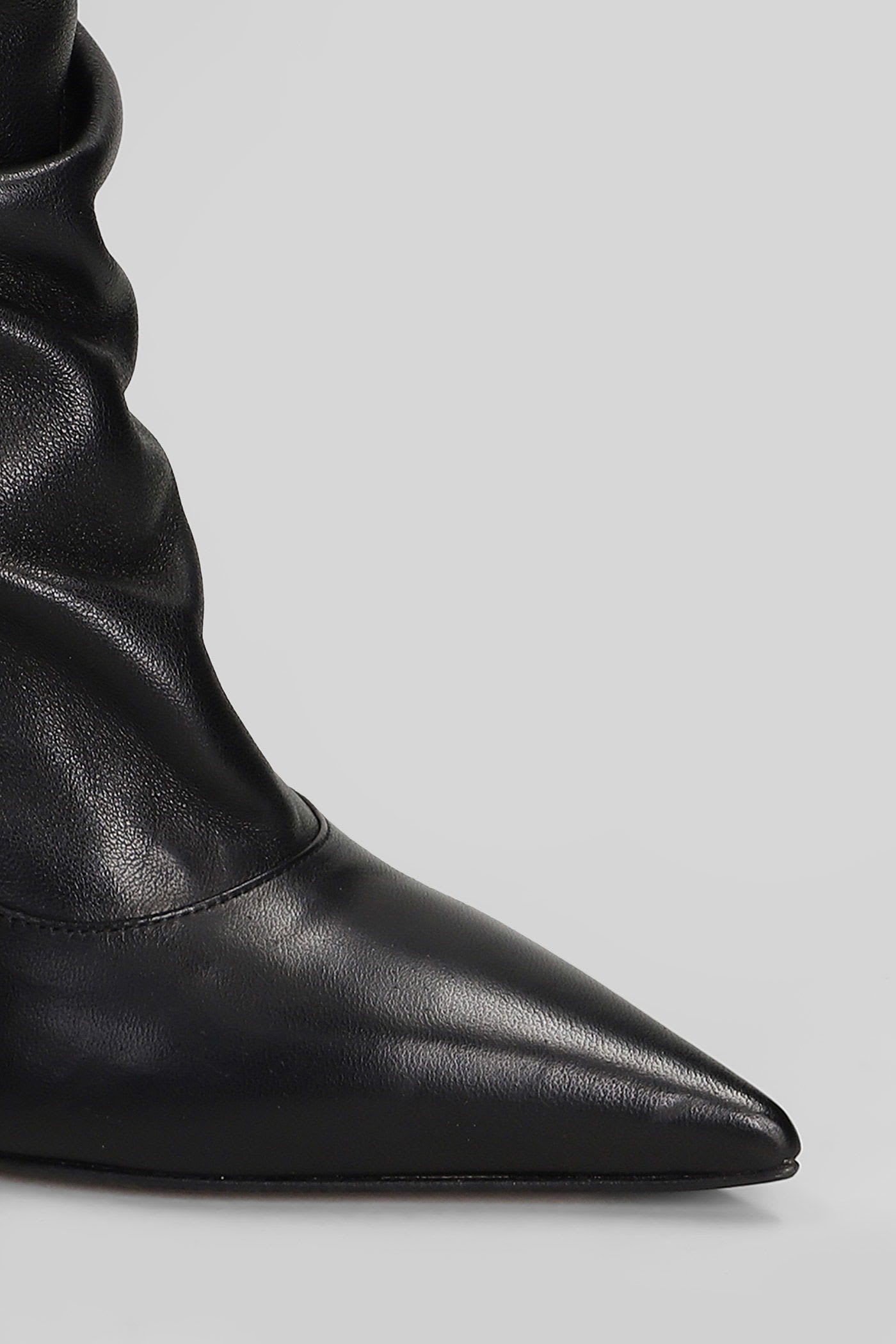 The Seller High Heels Ankle Boots In Black Leather In Black