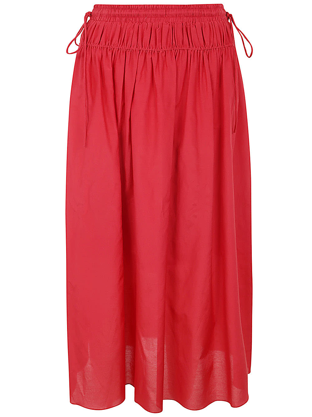 Paul Smith Popeline Skirt With Curl On Waist In Red