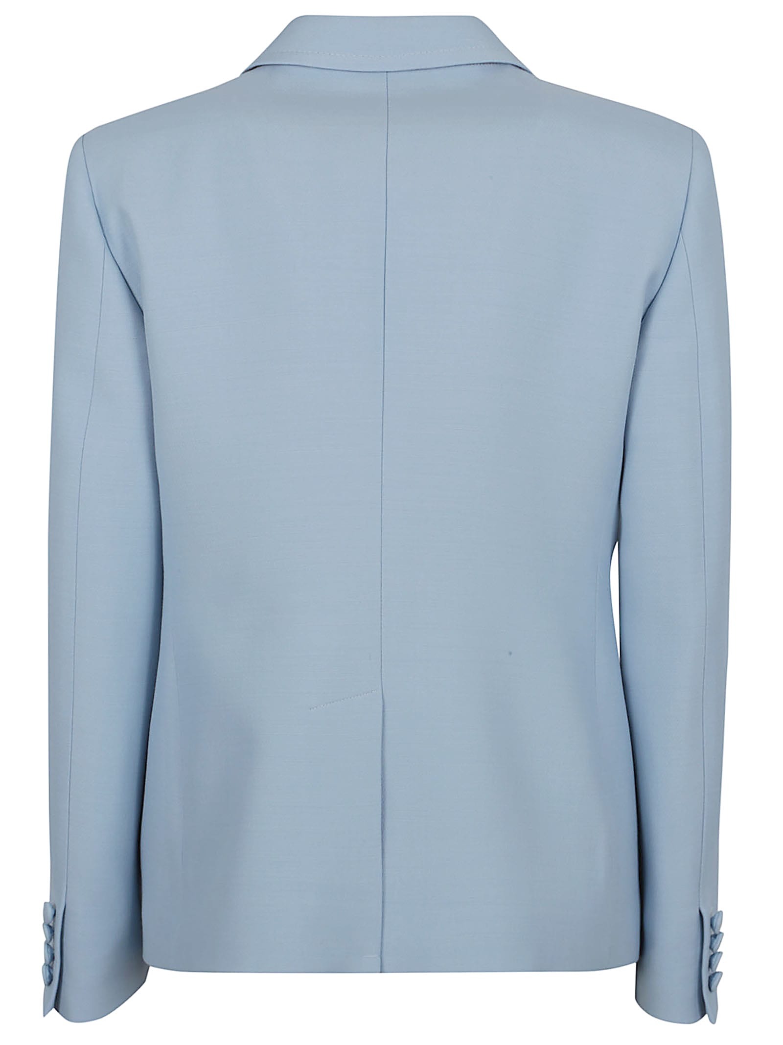 Valentino Garavani Structured Light Blue Crepe Couture Blazer In Blue
