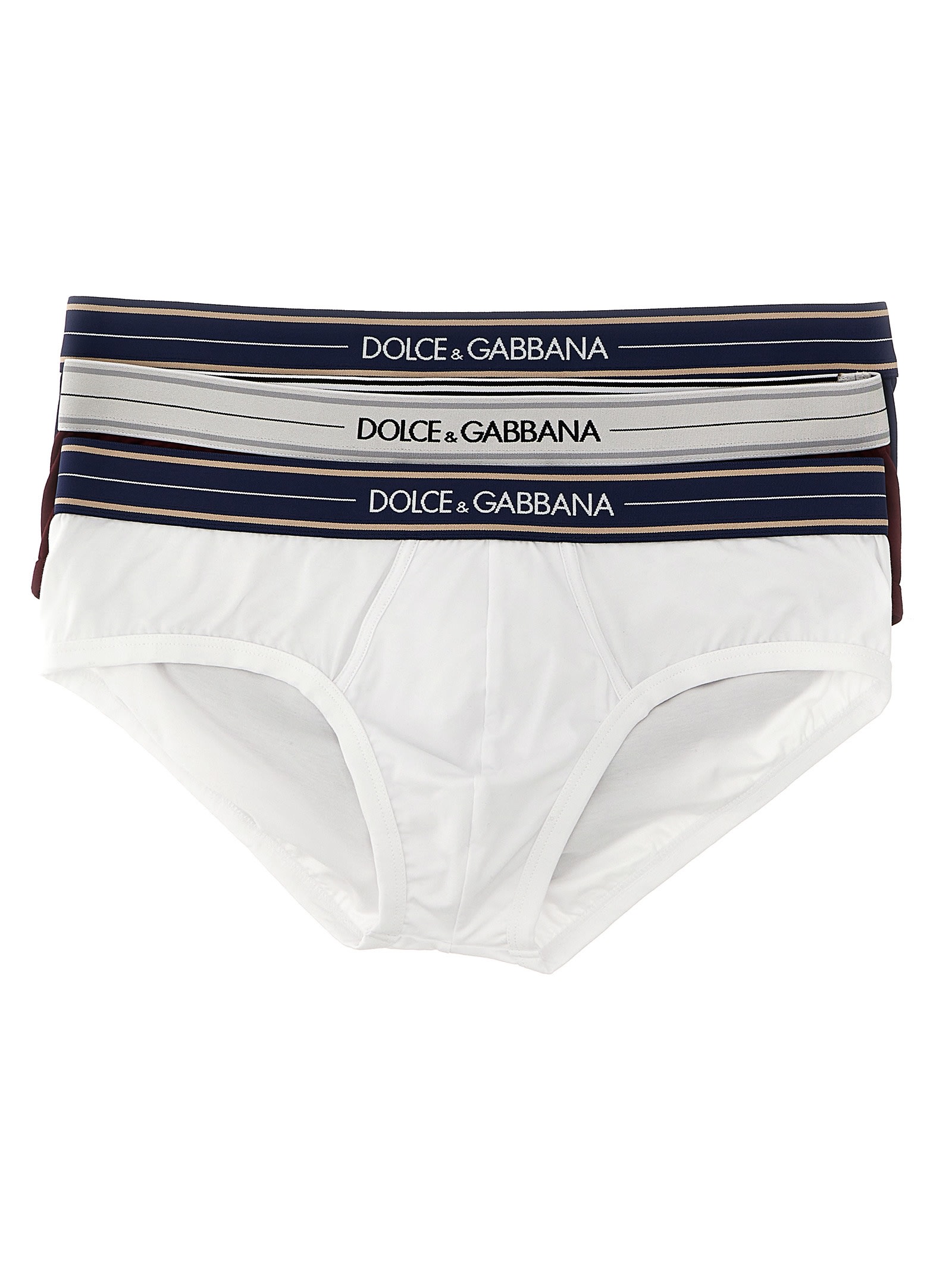 Shop Dolce & Gabbana Brando 3-pack Briefs In White