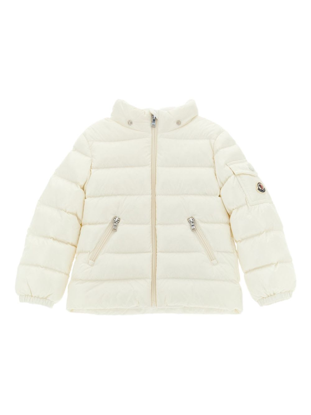 Moncler Enfant Quilted Down Jacket With Hood In White