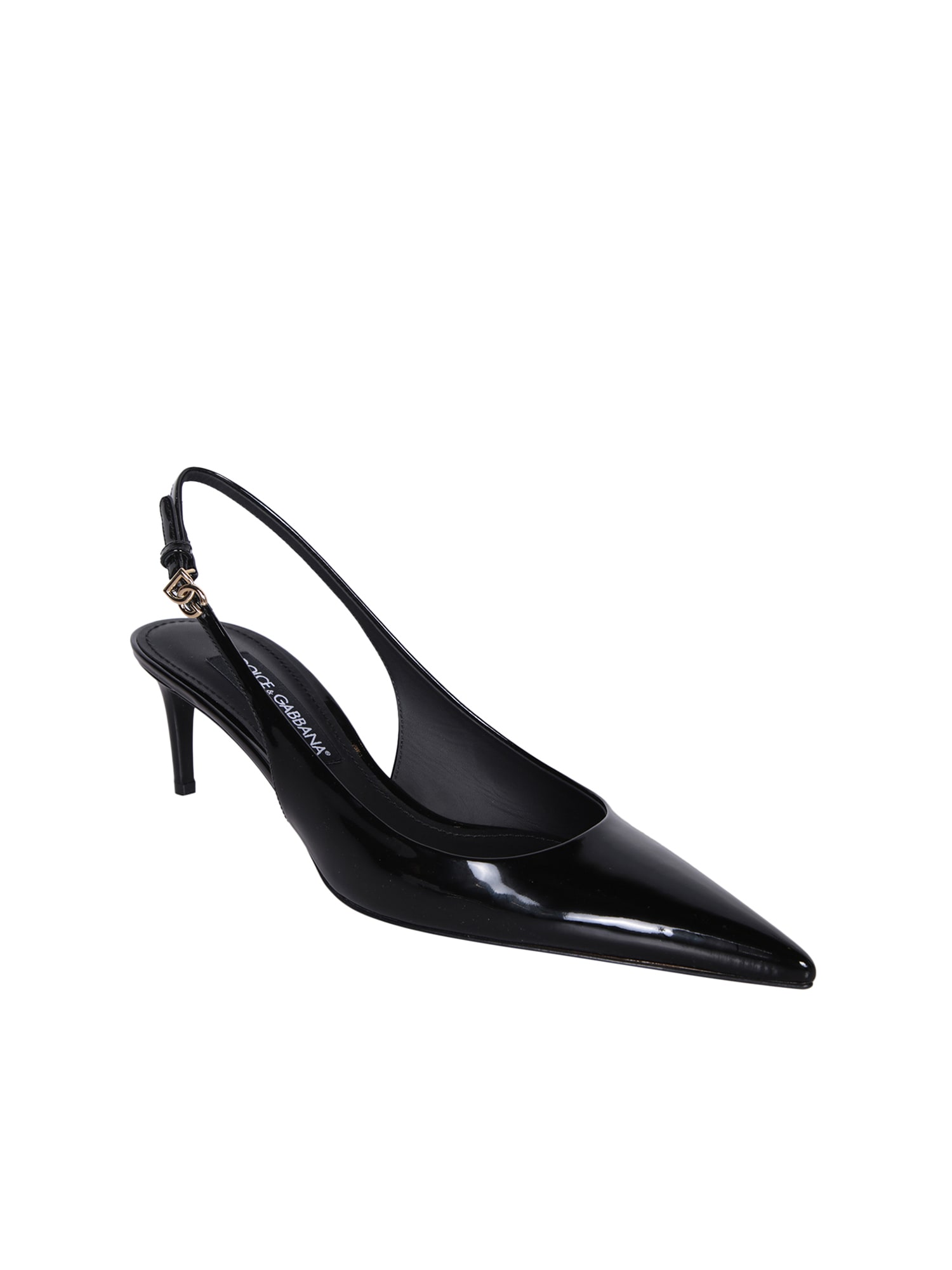 Shop Dolce & Gabbana Lollo Black Slingback