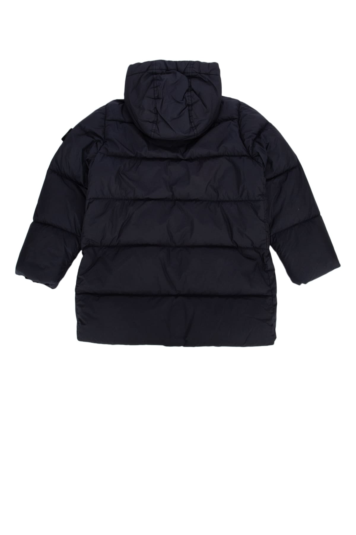 Stone Island Giaccone Vera Piuma Rds In Blue