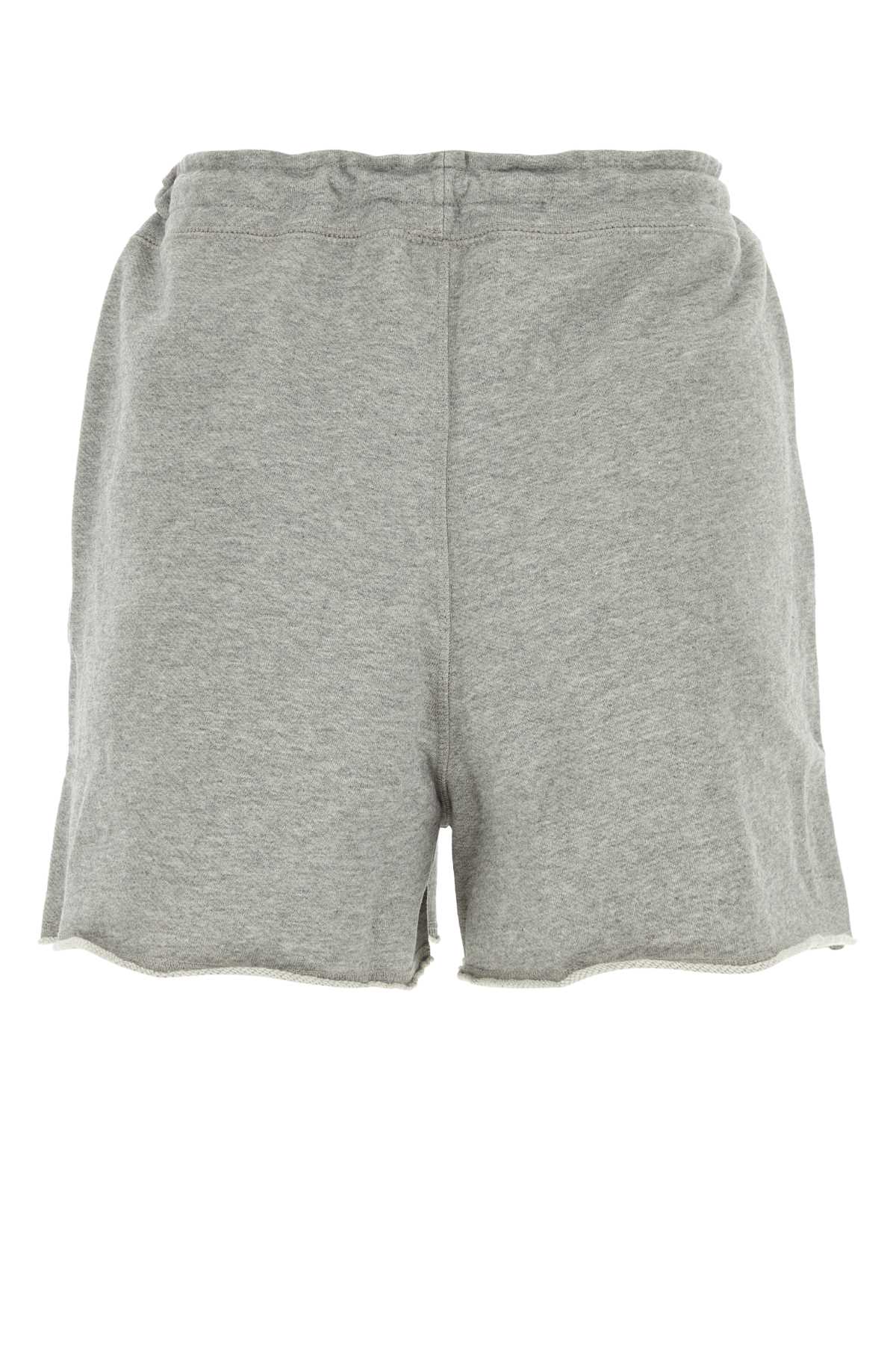 Ganni Grey Cotton Shorts In Palomamelange