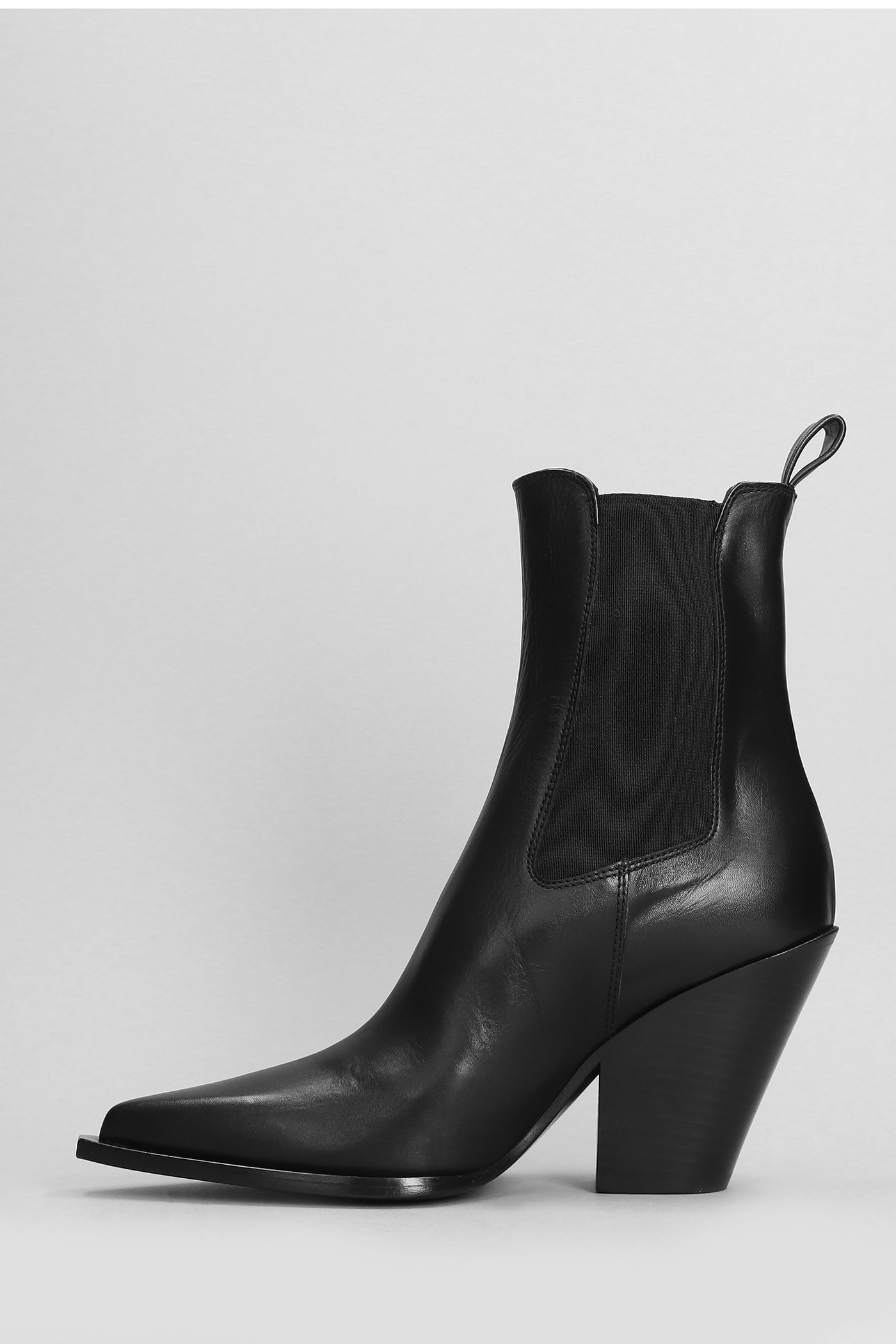 Shop Elena Iachi Texan Ankle Boots In Black Leather