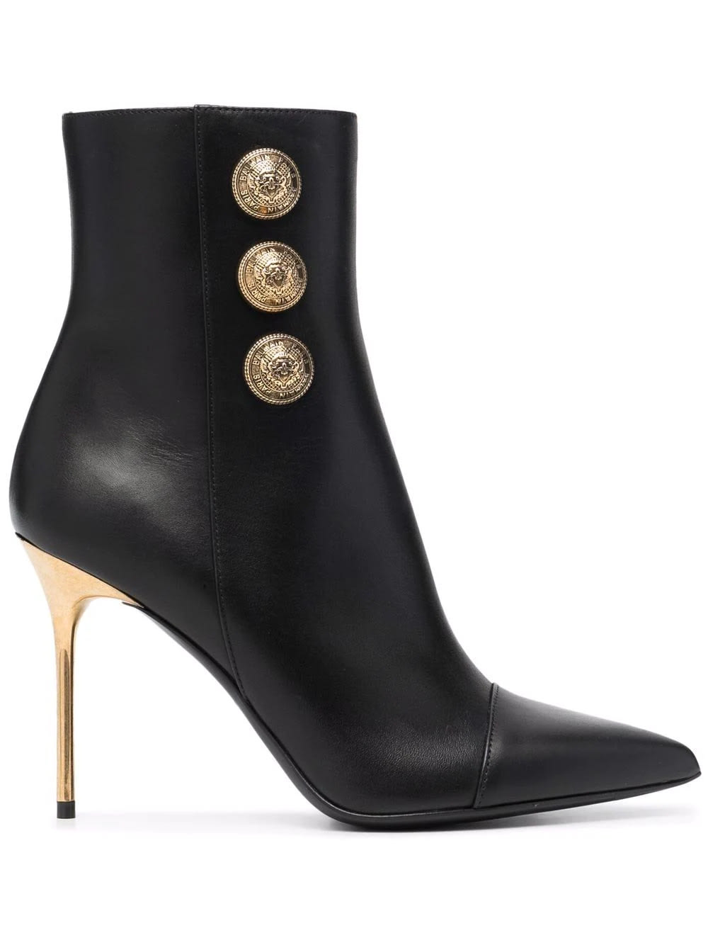 Balmain Roni Ankle Boot In Black Leather