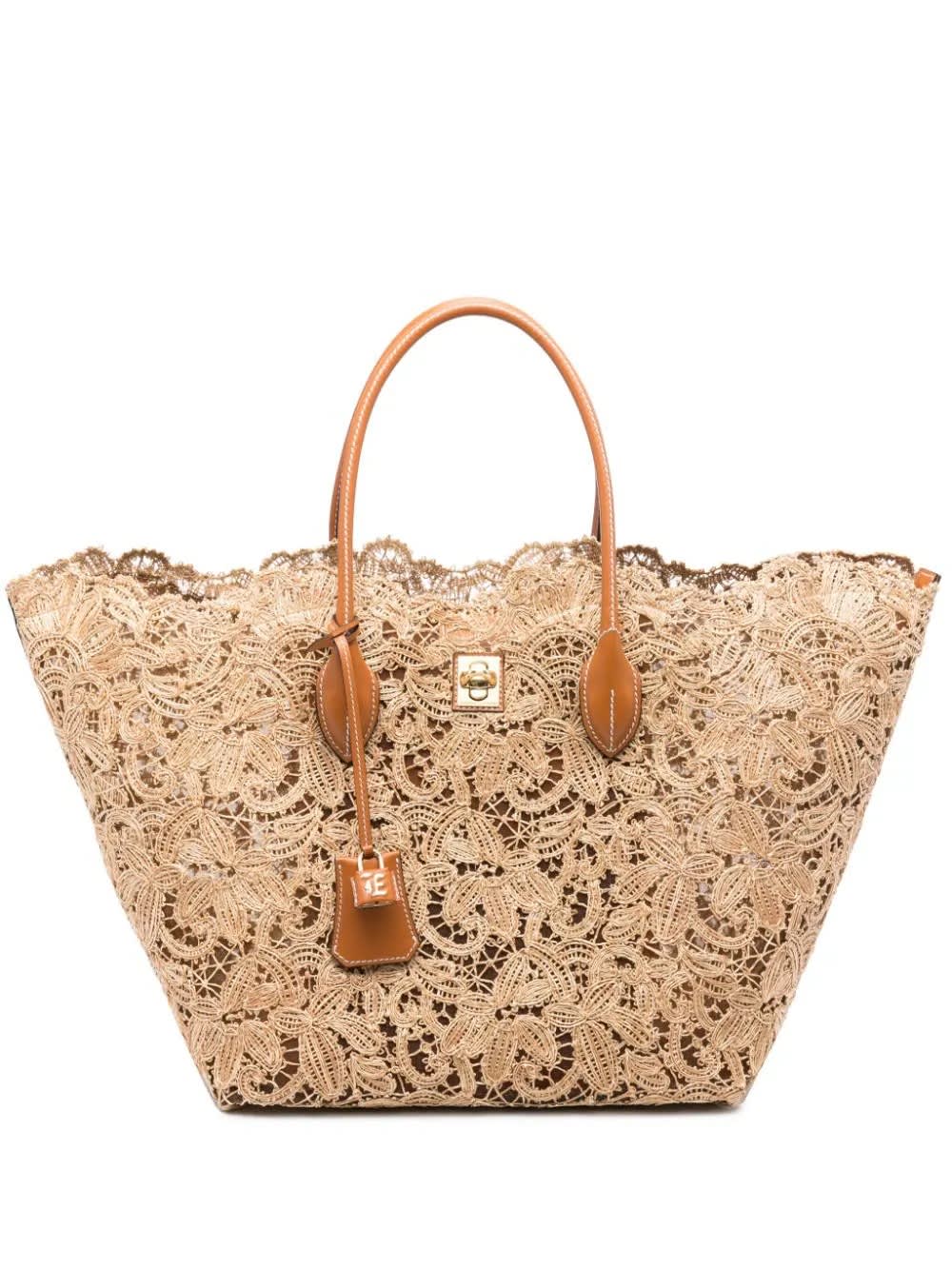 Natural Raffia Lace Shopping Bag