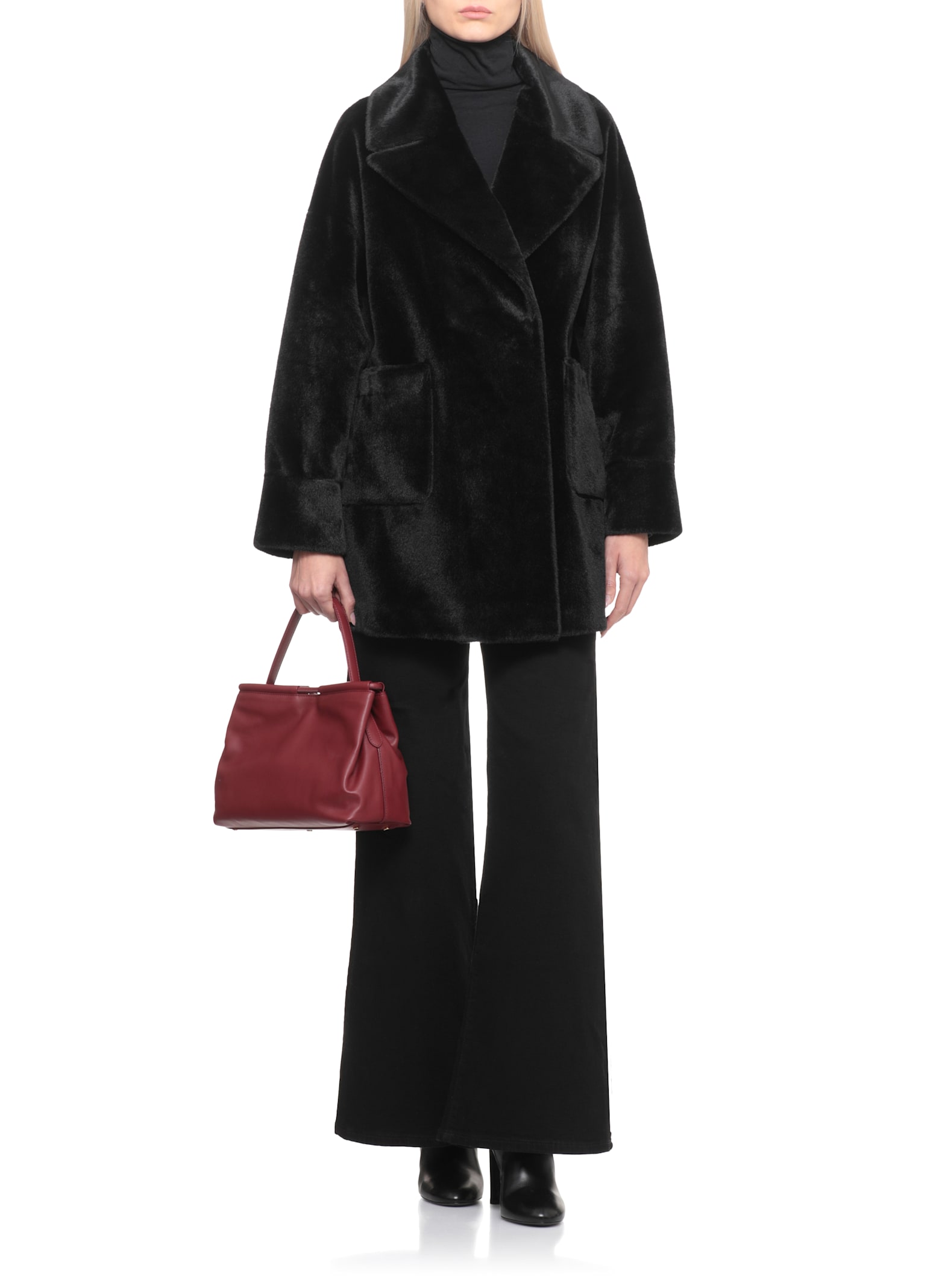 Betta Corradi Faux Fur Coat In Black