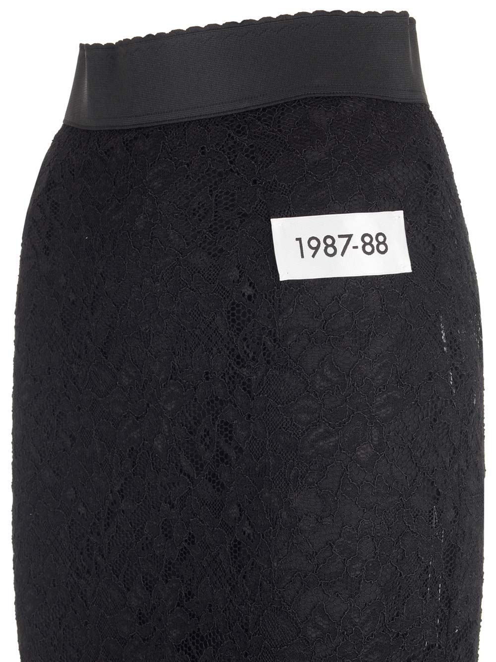 Shop Dolce & Gabbana Black Lace Midi Skirt