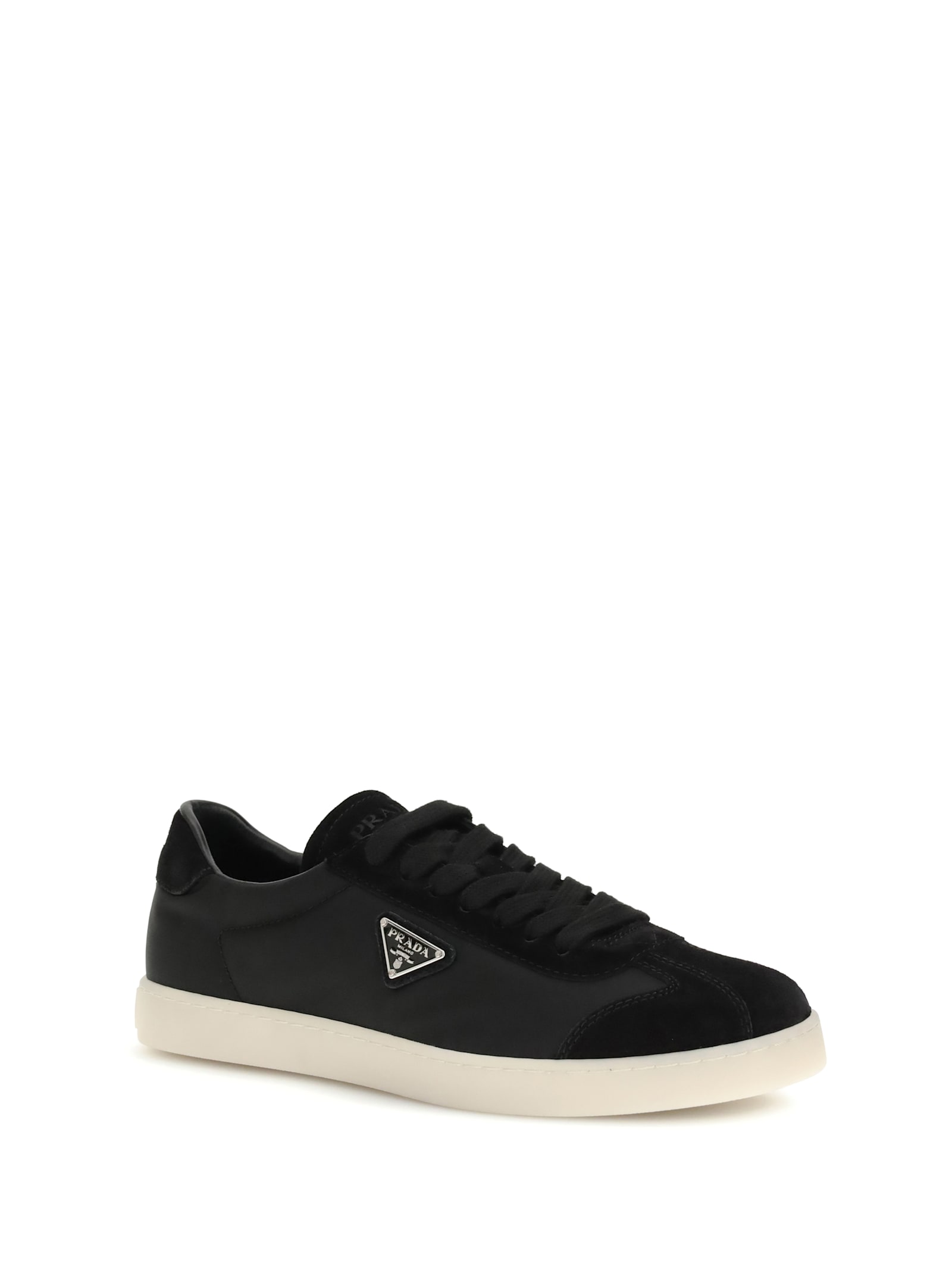 Prada Leather Sneakers In Black