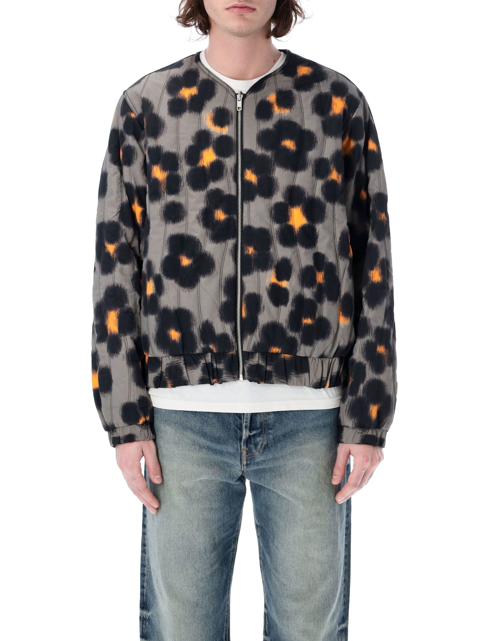 Kenzo Hana Leopard Reversible Bomber Jacket In Black