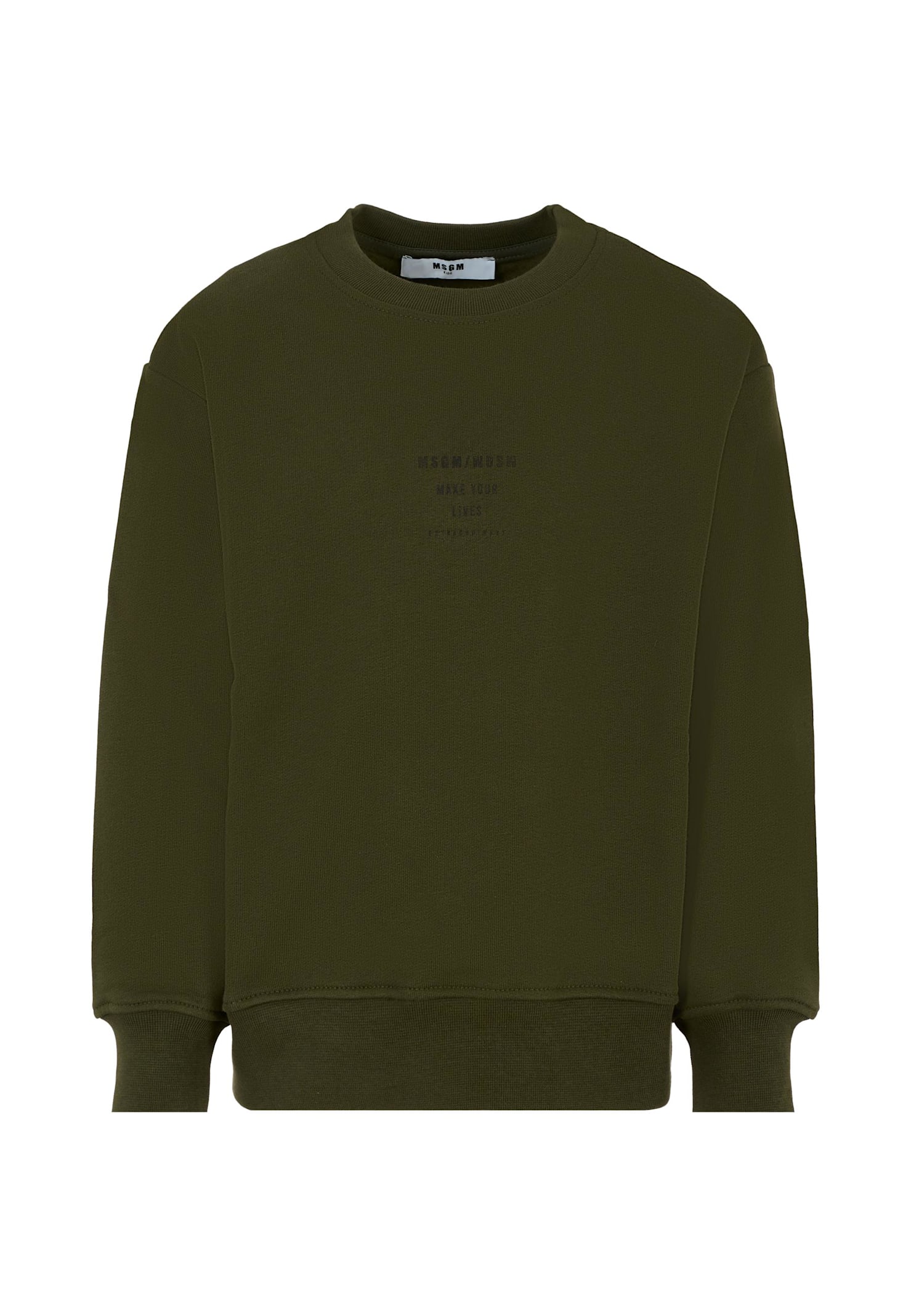 Msgm Green Sweatshirt For Boy With Logo In Green