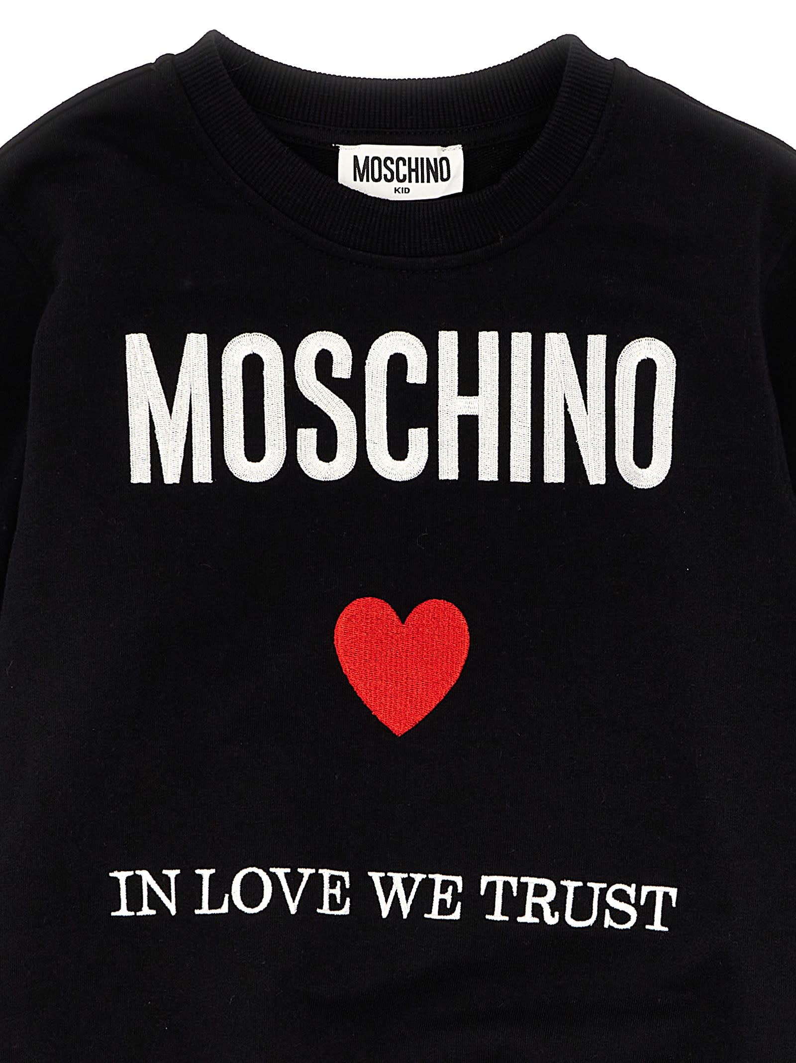 Shop Moschino In Love We Trust Sweatshirt In Black